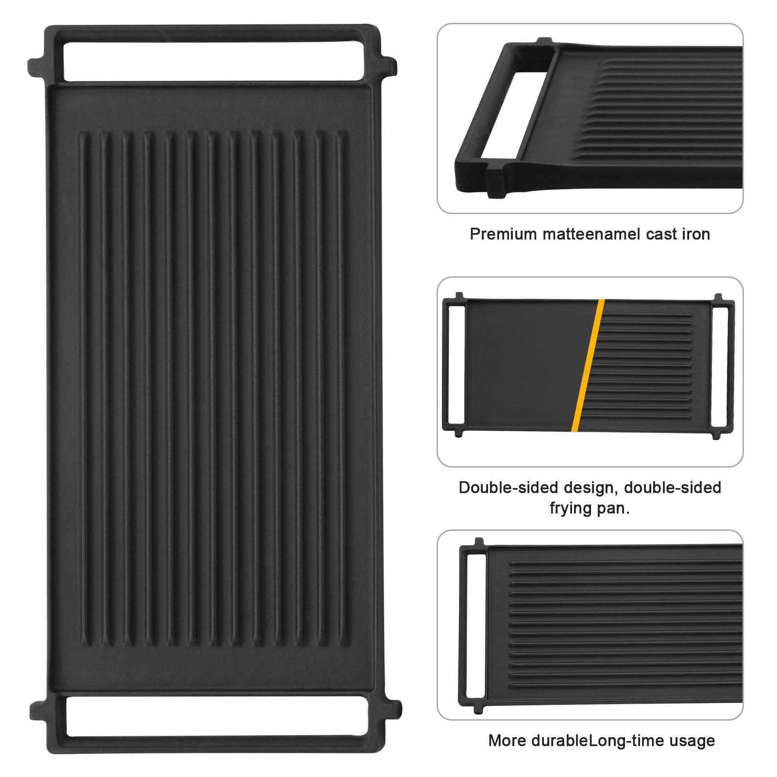 Wb31X24998 Gas Stove Griddle Plate,Griddle Replacement Parts, Heavy Duty Cast Iron Reversible Griddle/Grill Combo For Ge Stove G