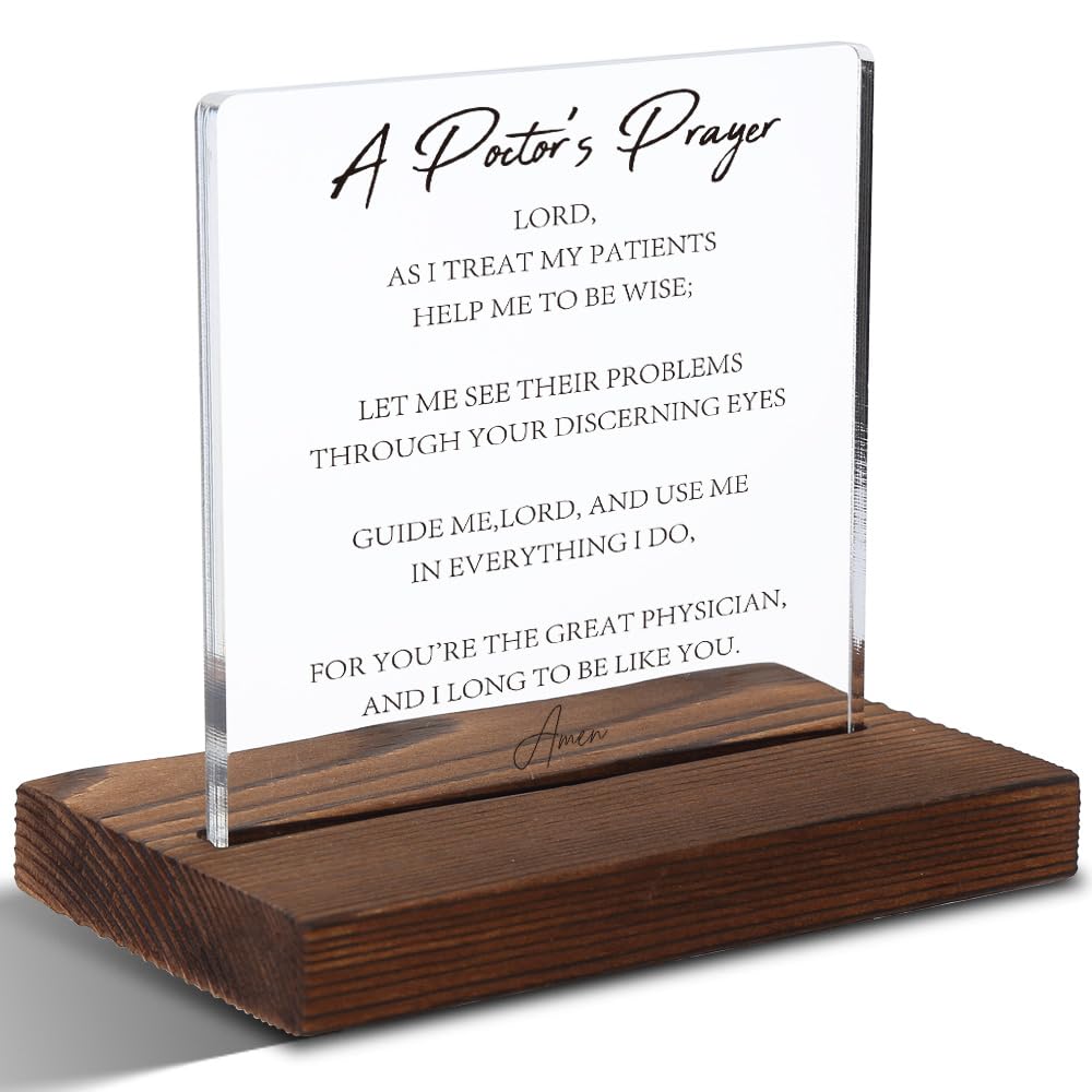 Doctors Prayer Gifts, Thank You Gifts for Doctors Prayer, Doctors Day Gifts for Doctors Prayer, Modern Acrylic Desk Plaque wi