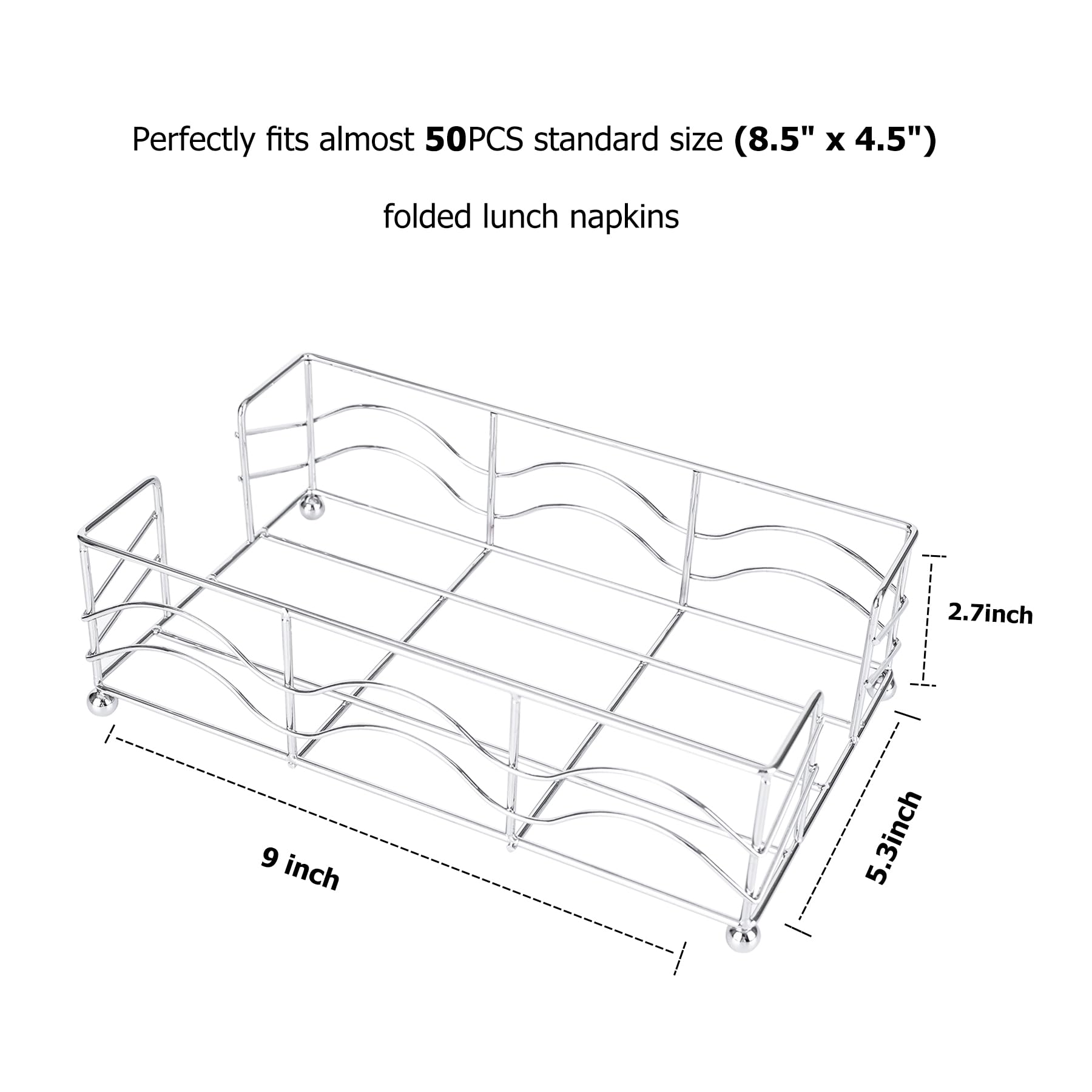 Ebristar Bathroom Napkin Holder, Modern Stainless Steel Flat Guest Towel Napkin Holder, Rectangle Metal Disposable Napkin Holder