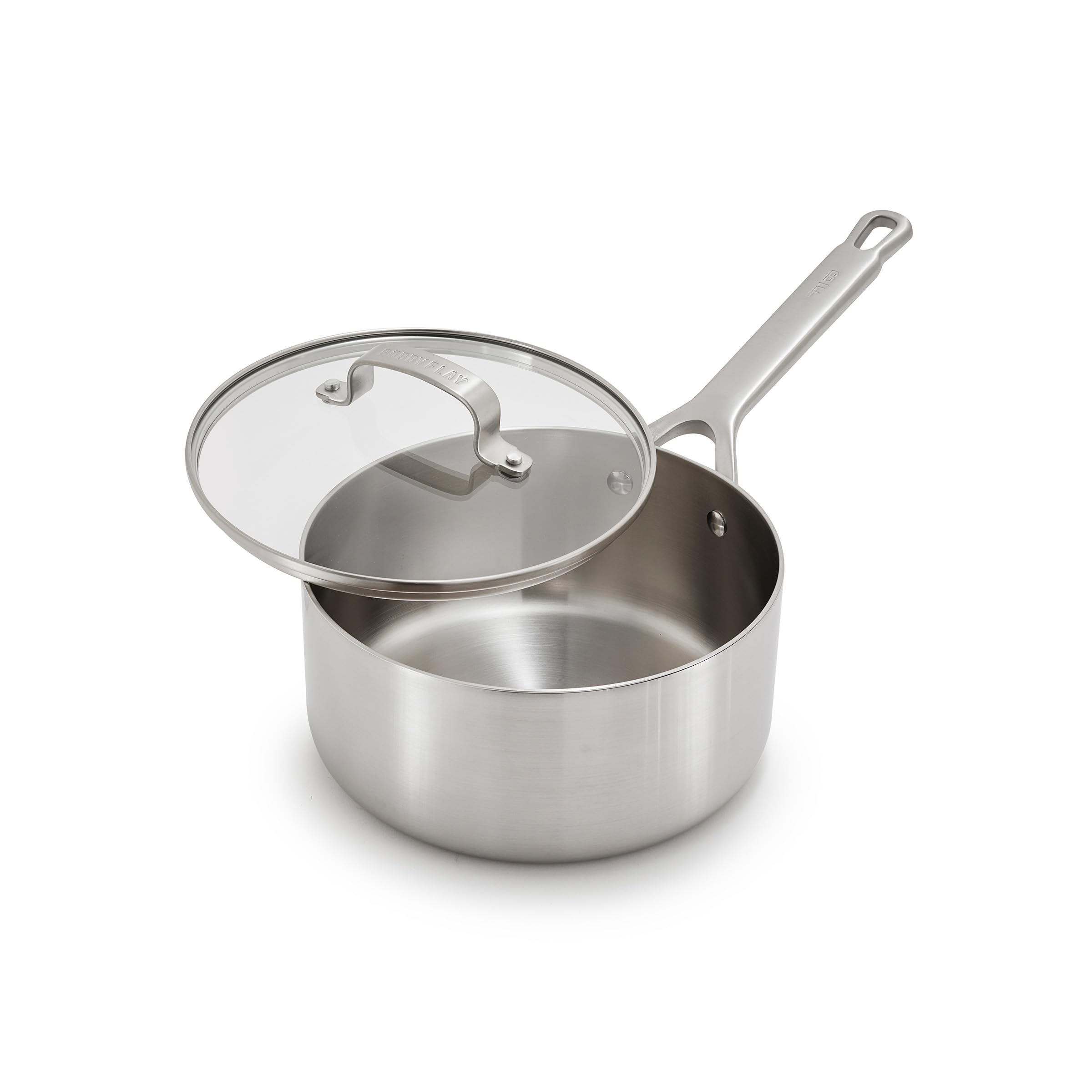 GreenPan x Bobby Flay 3QT Saucepan with Tempered Glass Lid, Induction Compatible, Silver