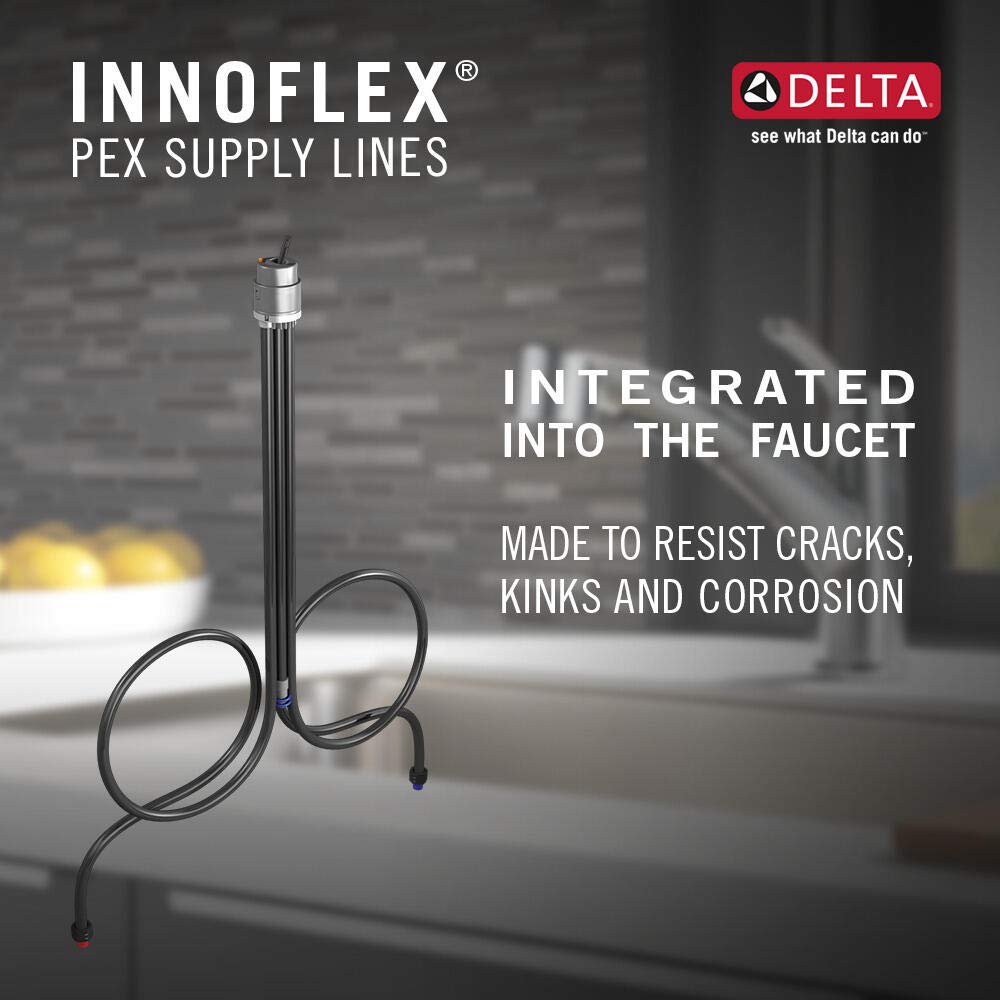 Delta Faucet Linden Single-Handle Kitchen Sink Faucet With Pull Out Sprayer, Arctic Stainless 4353-Ar-Dst
