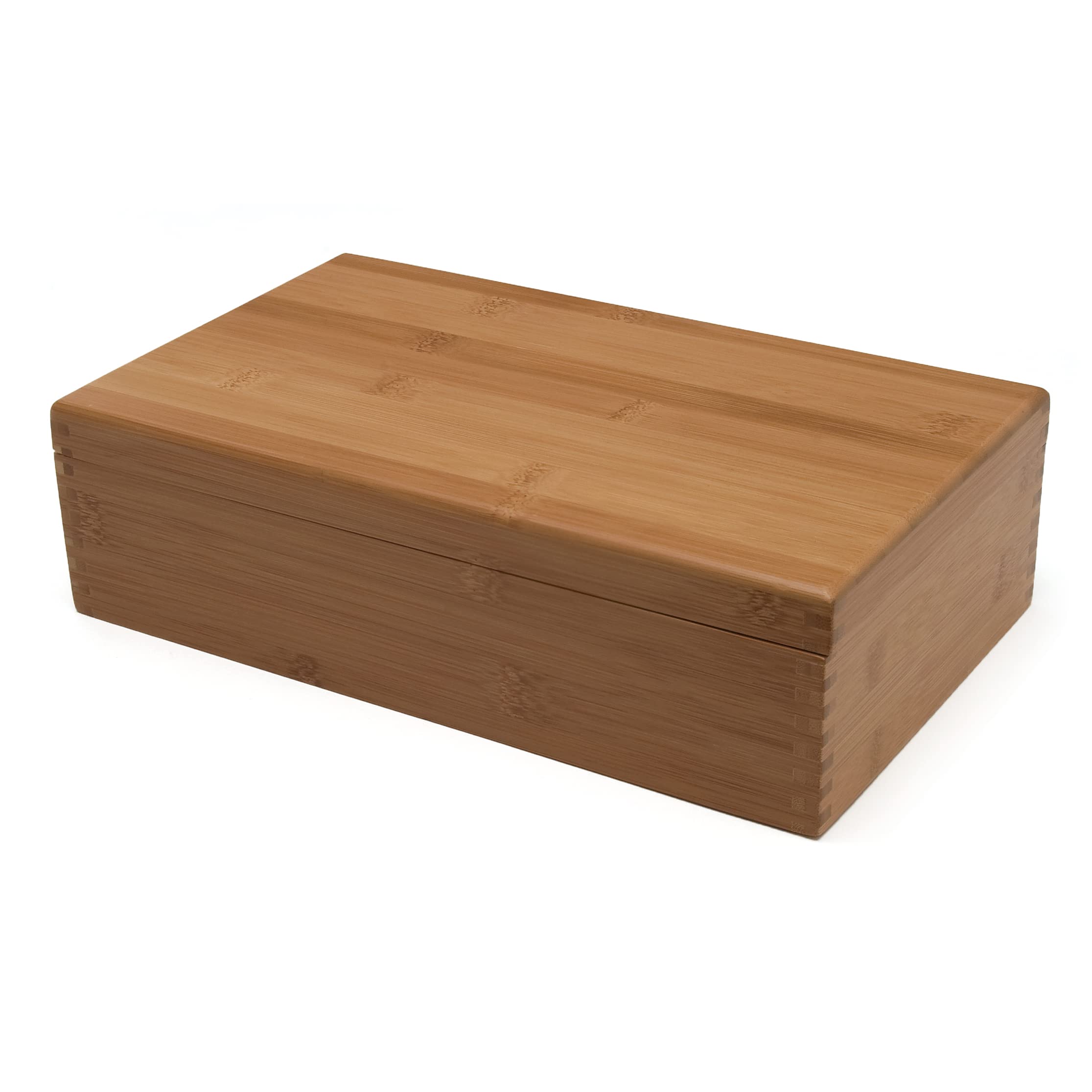 Lipper International Bamboo Wood Tea Box With 8 Compartments, 12-3/8'' X 7-3/8'' X 3-3/5''