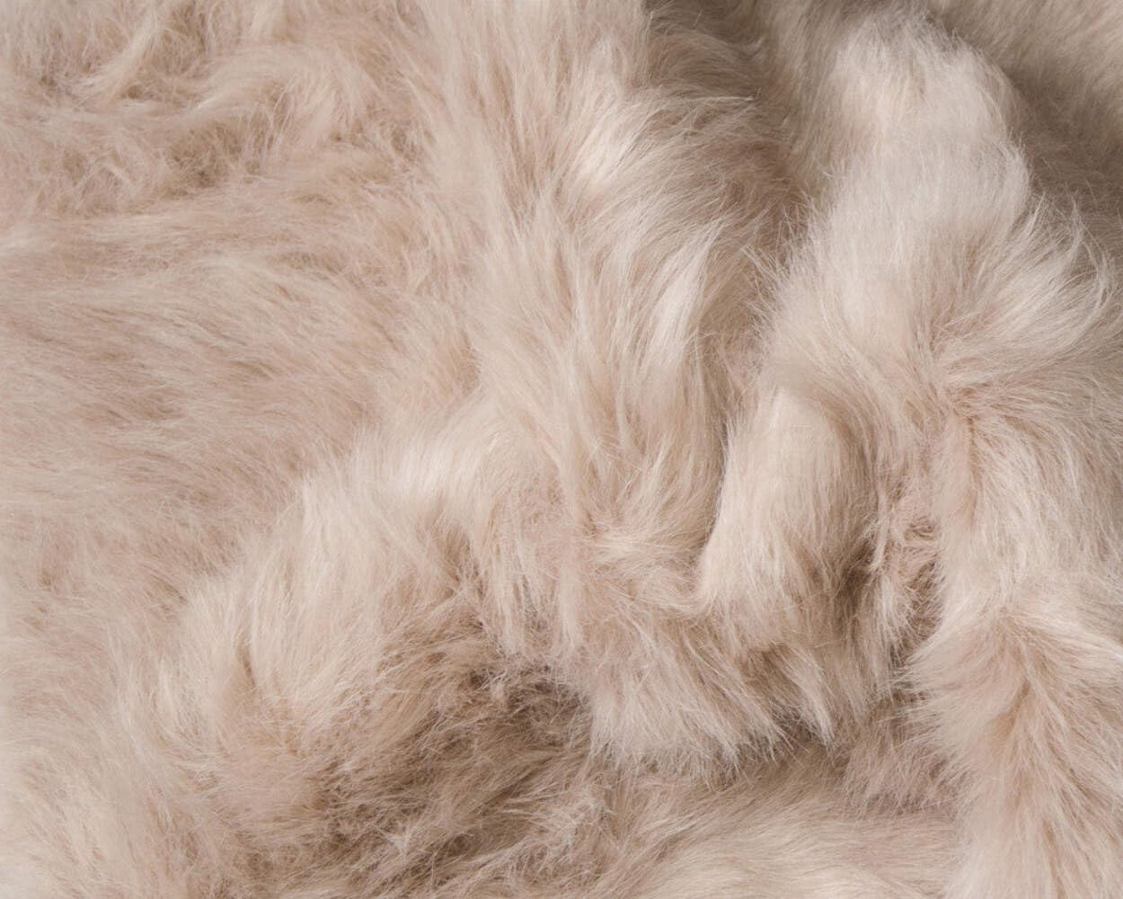 2 X 6 Taupe Faux Fur Washable Non Skid Area Rug