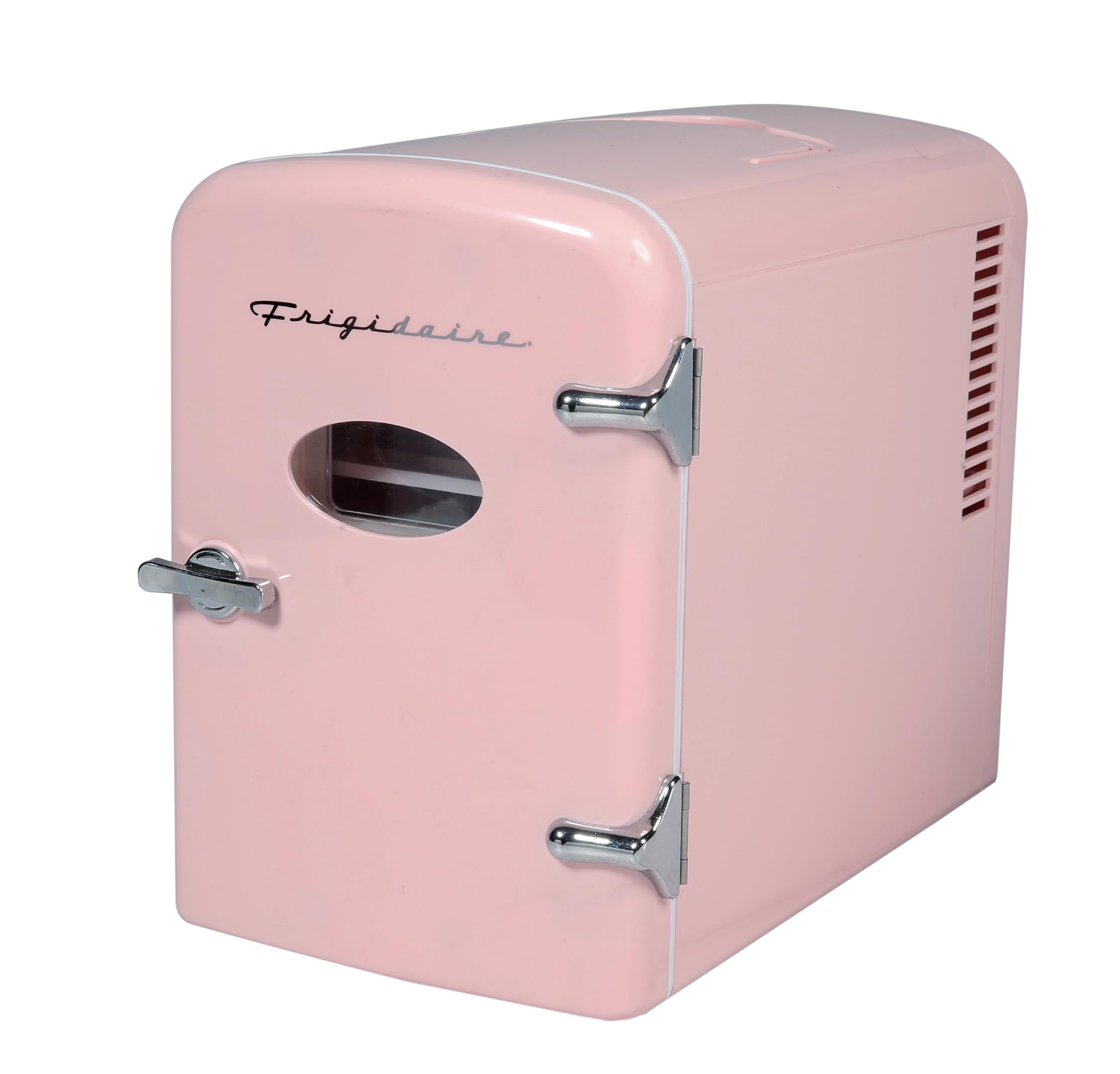 Frigidaire Efmis175-Pink Portable Mini Fridge-Retro Extra Large 9-Can Travel Compact Refrigerator, Pink, 5 Liters
