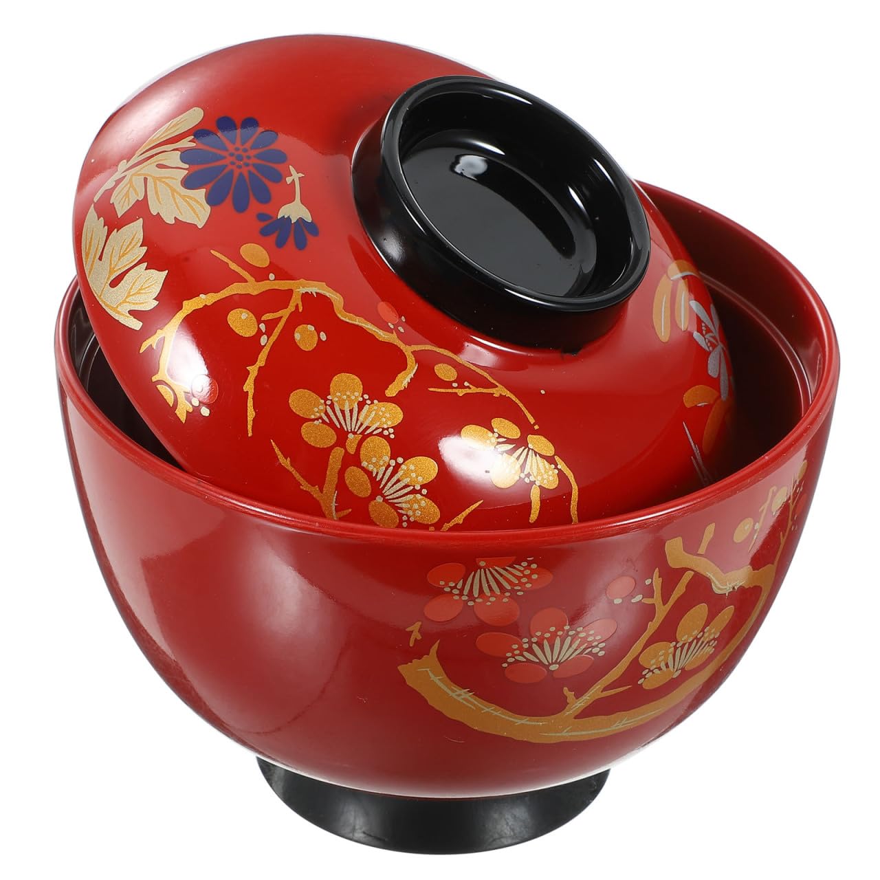 Zerodeko Japanese Soup Bowl with Lid Large Capacity 4.33 Inch Miso Ramen Rice Noodle Bowl for Izakaya Restaurant Kitchen Serving