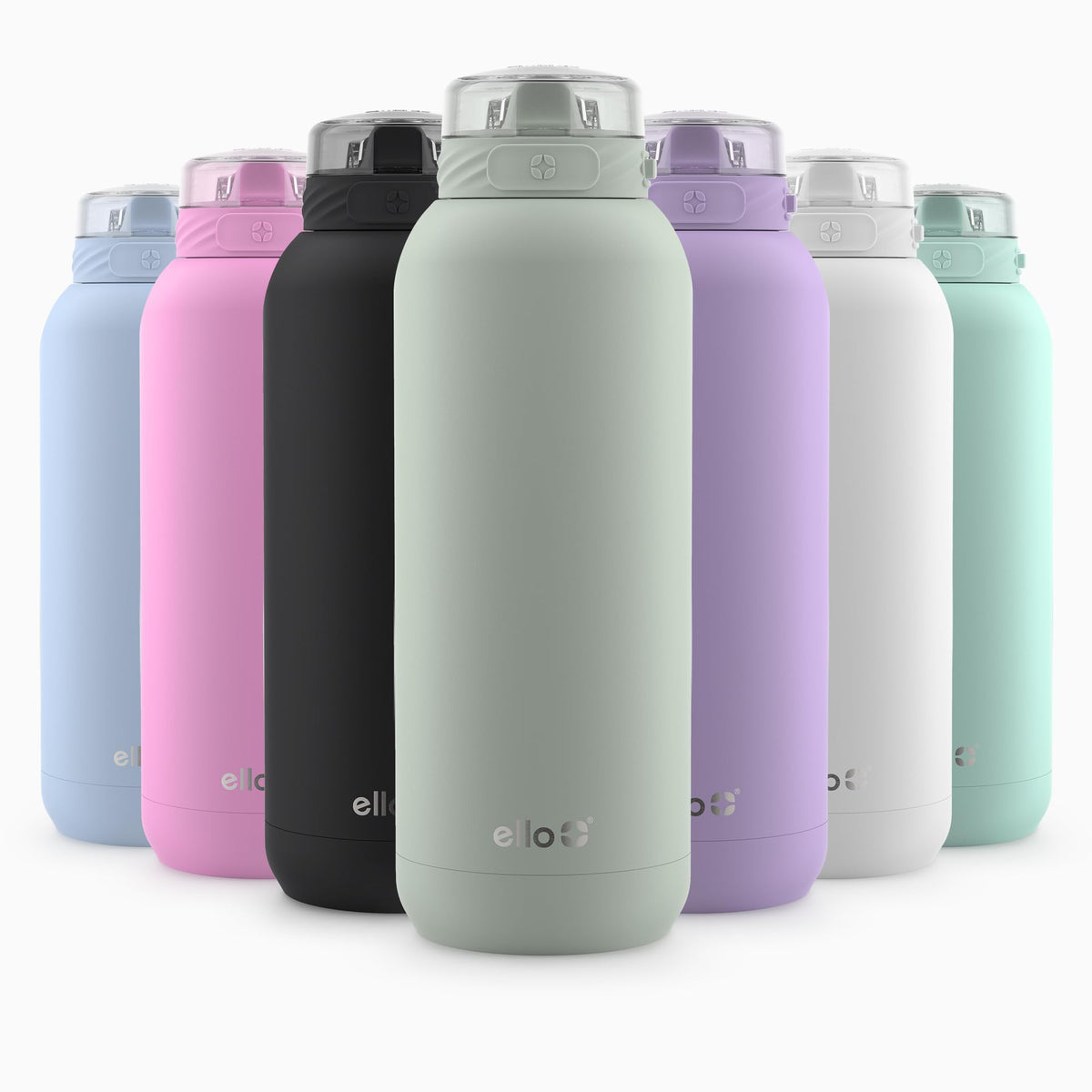 Ello Cooper 40Oz Stainless Steel Water Bottle With Straw And Carry Handle, Double Walled And Vacuum Insulated Metal, Leak Proof