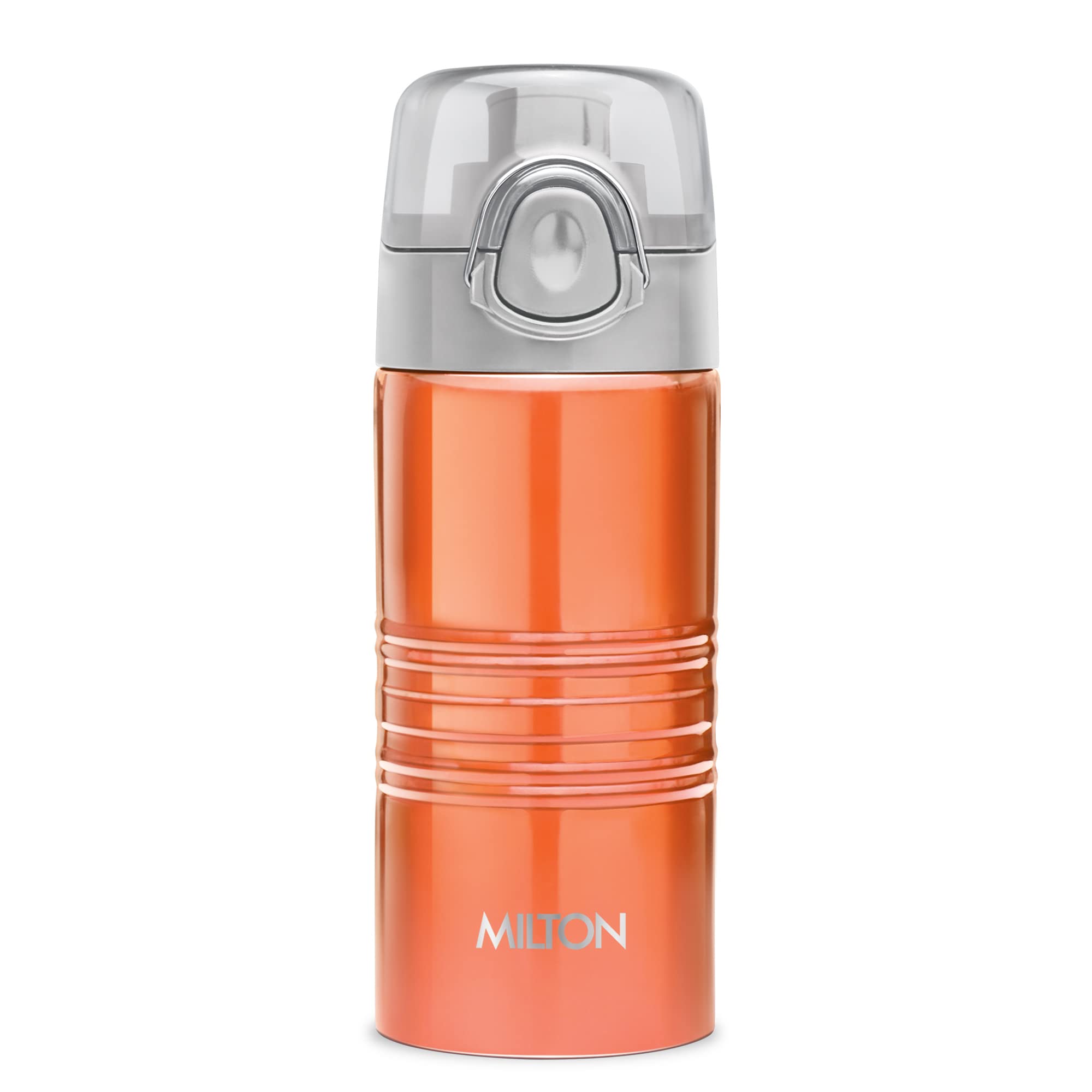 Milton Vogue 500 Stainless Steel Water Bottle, 490 Ml, Orange | Single Walled | Leak Proof | Easy Grip | Easy To Carry | Gym Bot