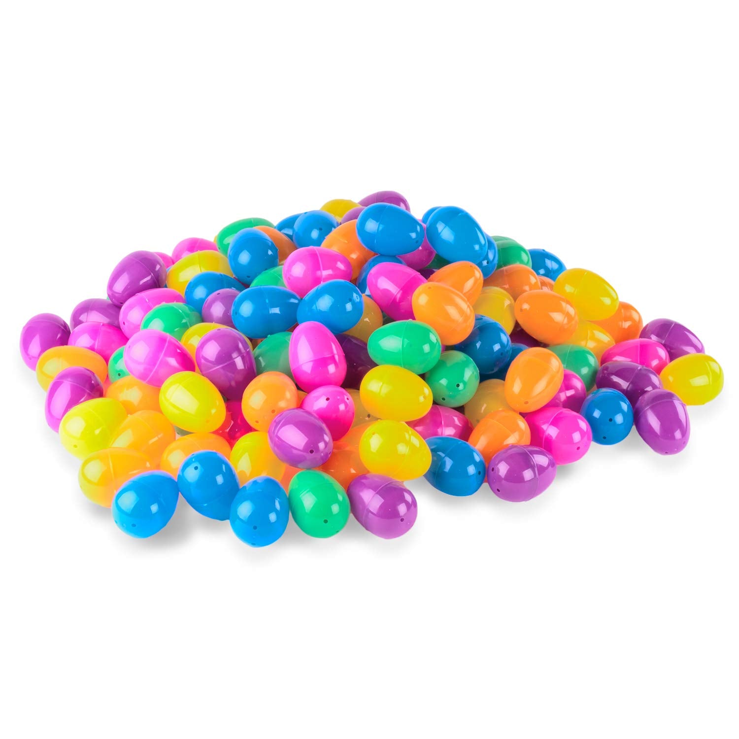 Super Z Outlet Fillable Easter Eggs with Hinge 2.5 Inch Bulk Colorful Bright Assorted Colors Plastic Easter Eggs, Perfect for Su