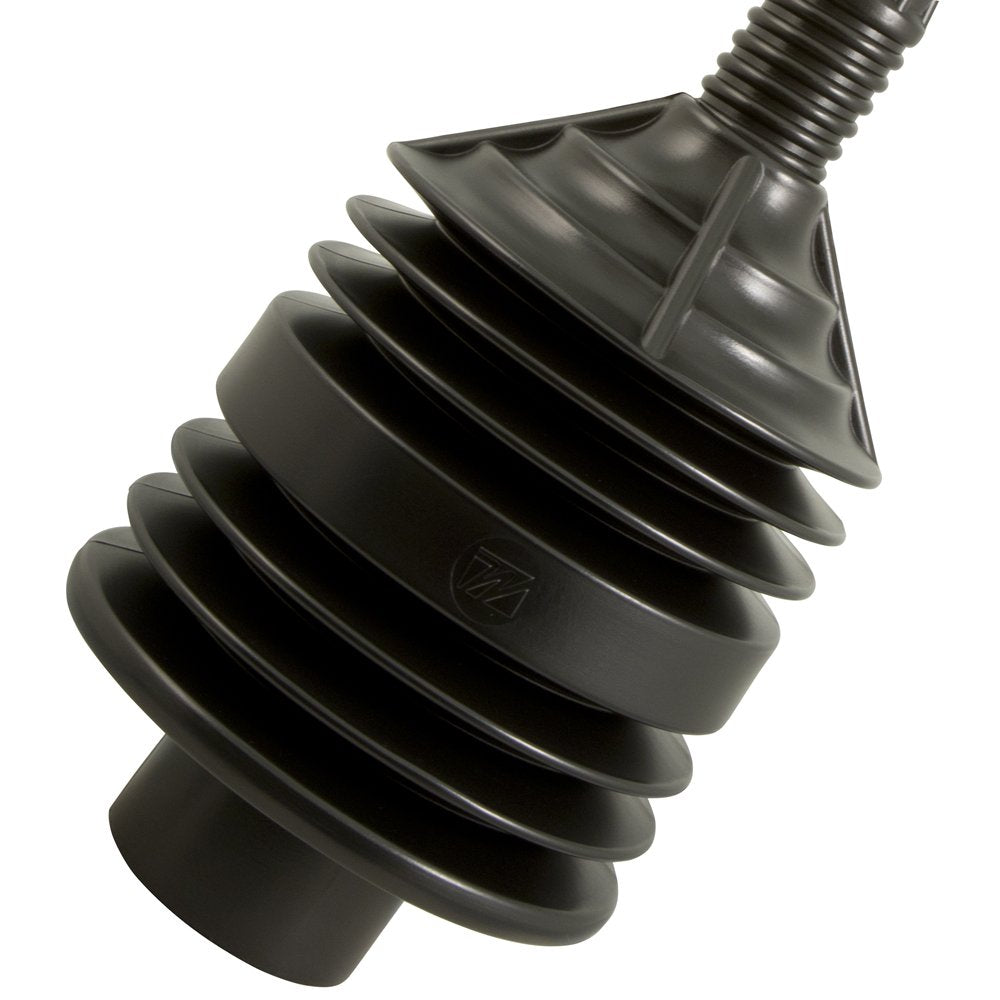 Plumbcraft 7505900 Heavy Duty Toilet Plunger - Bellows Style Can Clear Even Stubborn Blockage With Minimal Effort, Black