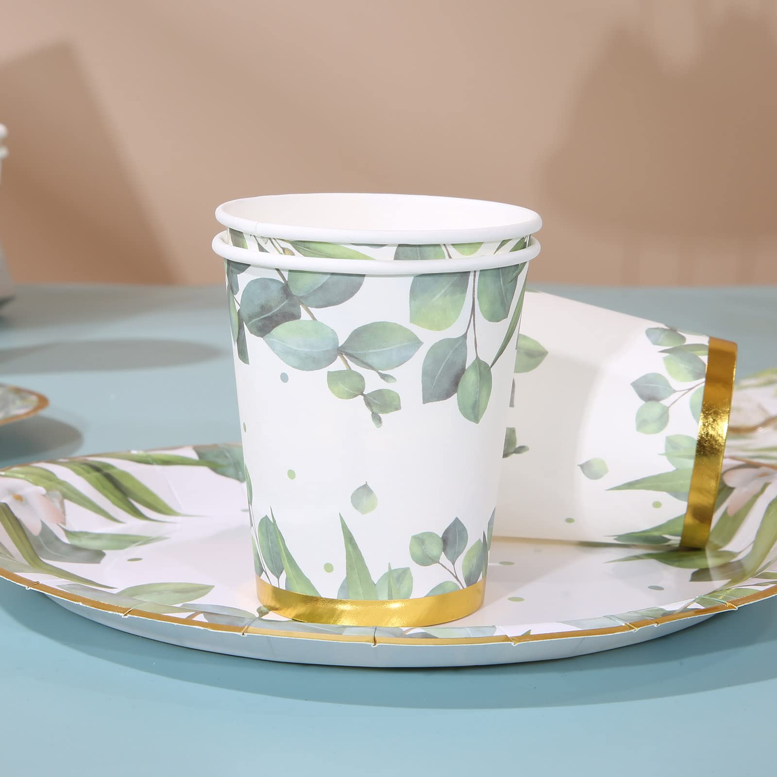 Gender Neutral Baby Shower Plates And Napkins For 25 Sage Green Party Decorations Boy Girl Birthday Bridal Shower Floral Wedding