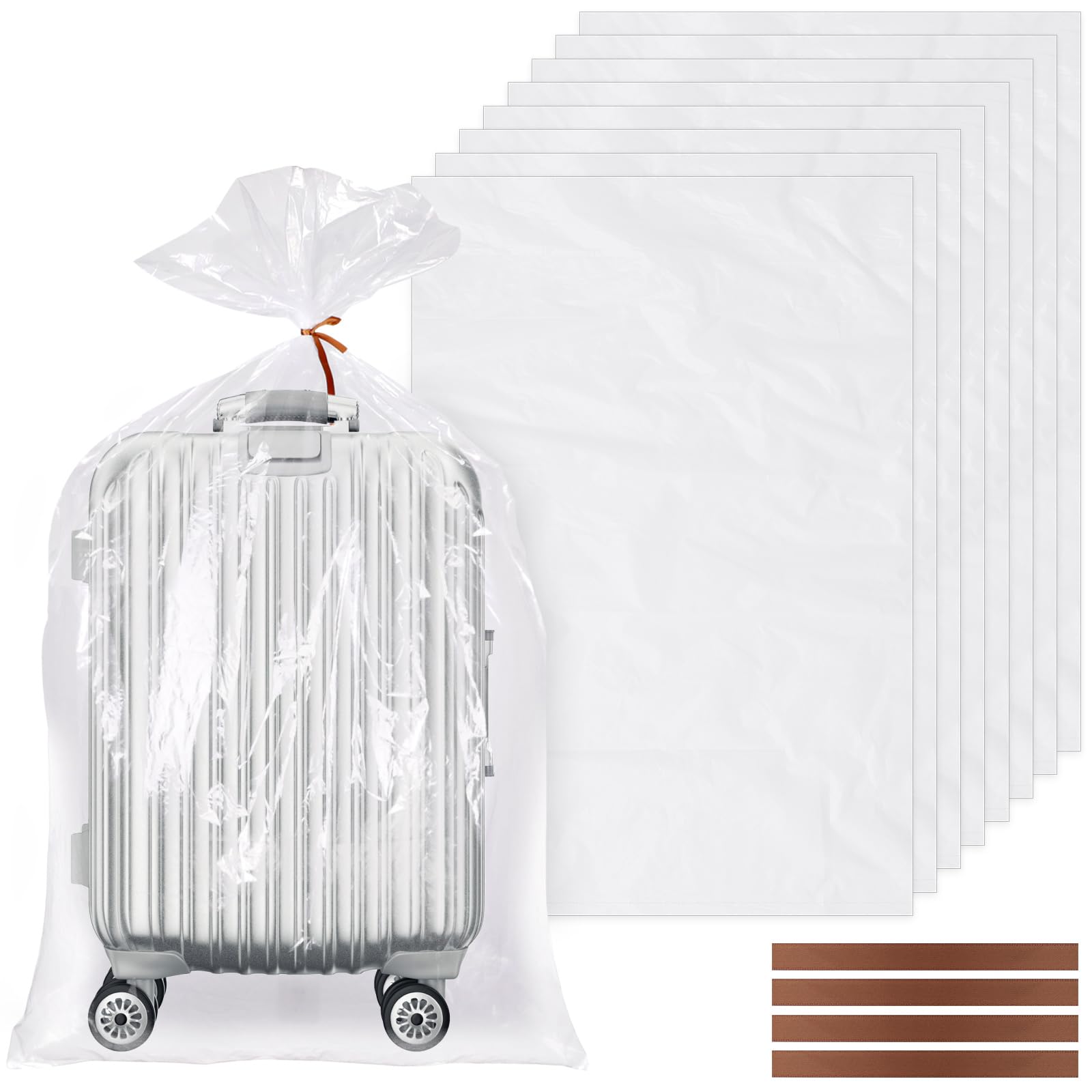 16 Pack Large Clear Plastic Bags, 40'' X 60'' Moistureproof Dustproof Large Storage Bags, Reusable Giant Extra Luggage Storage B