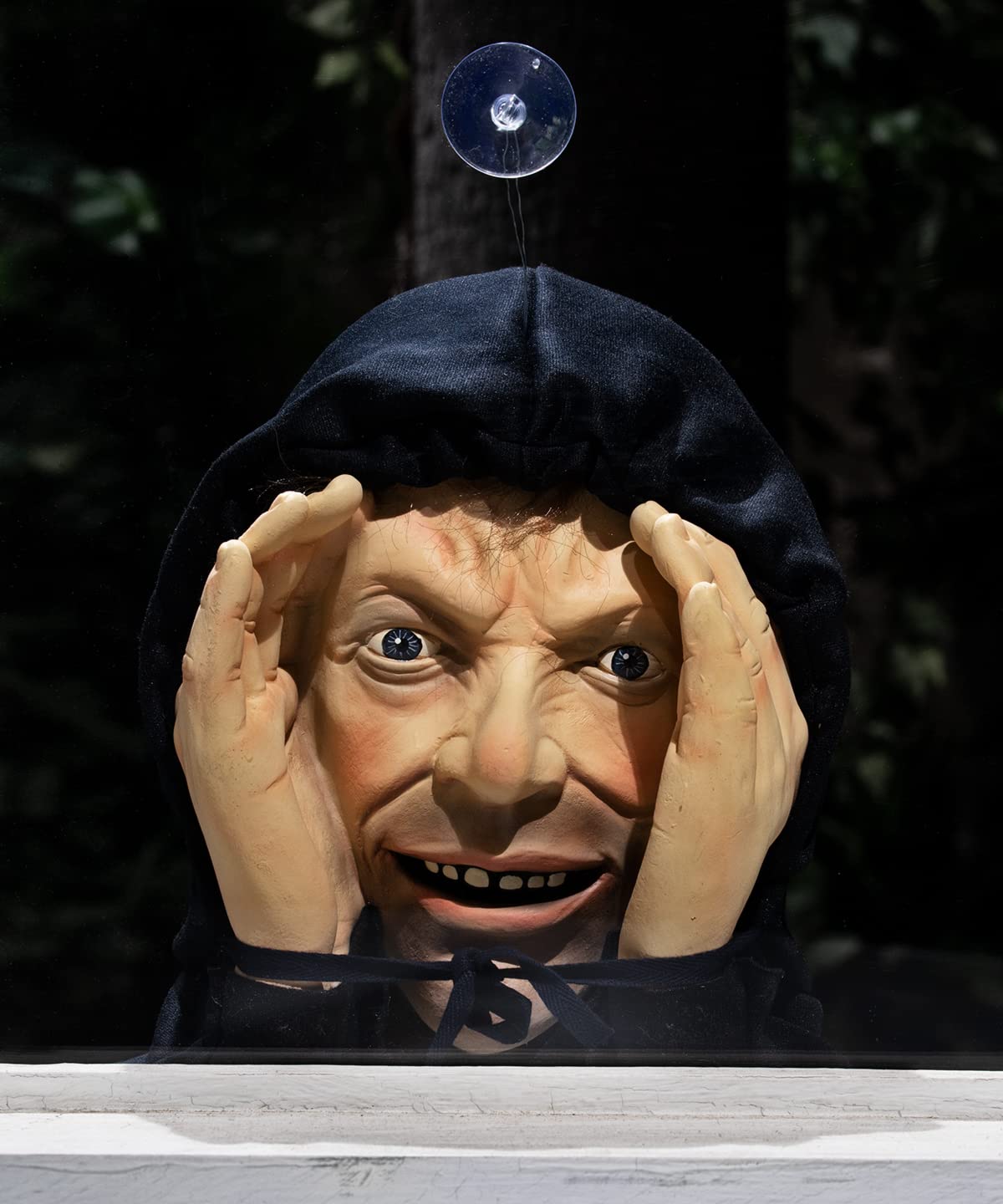 Scary Peeper Freak Halloween Decoration Peeping Tom, Indoor and Outdoor Window Hanging Mask for Spooky House Party Scares, Trick
