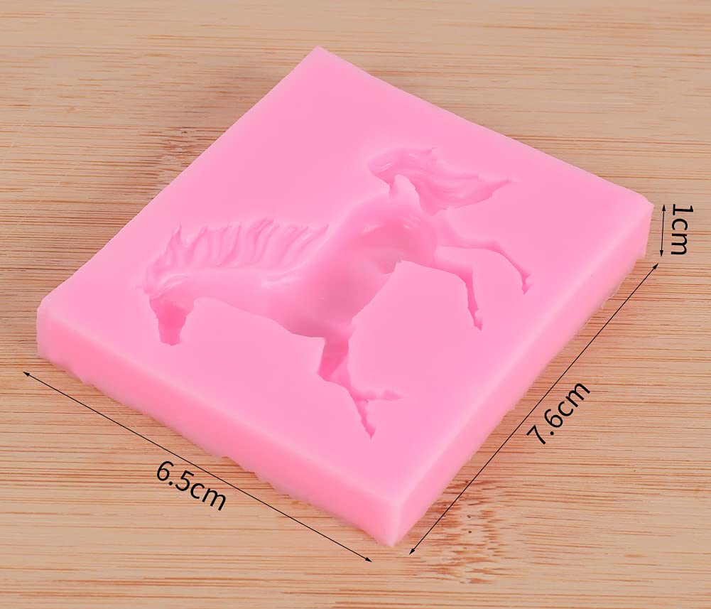Cestony 2Pcs 3D Running Horse Silicone Molds For Diy Cake Fondant Biscuit Cookies Sugar Pudding Chocolate Hard Candies Dessert D