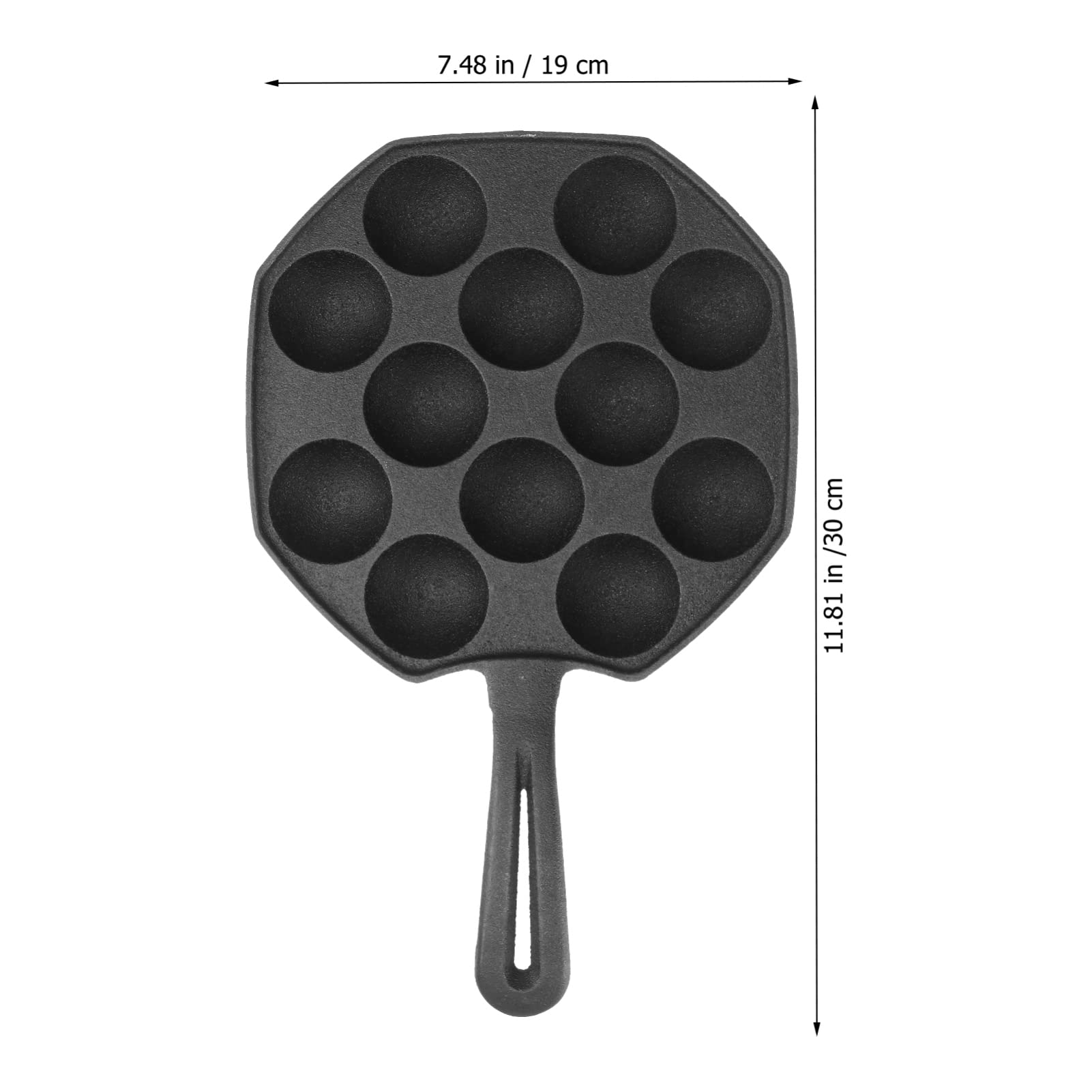 Cabilock Takoyaki Pan 12 Molds Takoyaki Maker Skillet Cast Iron Octopus Meat Ball No- Stick Baking Tray For Octopus Balls Pancak