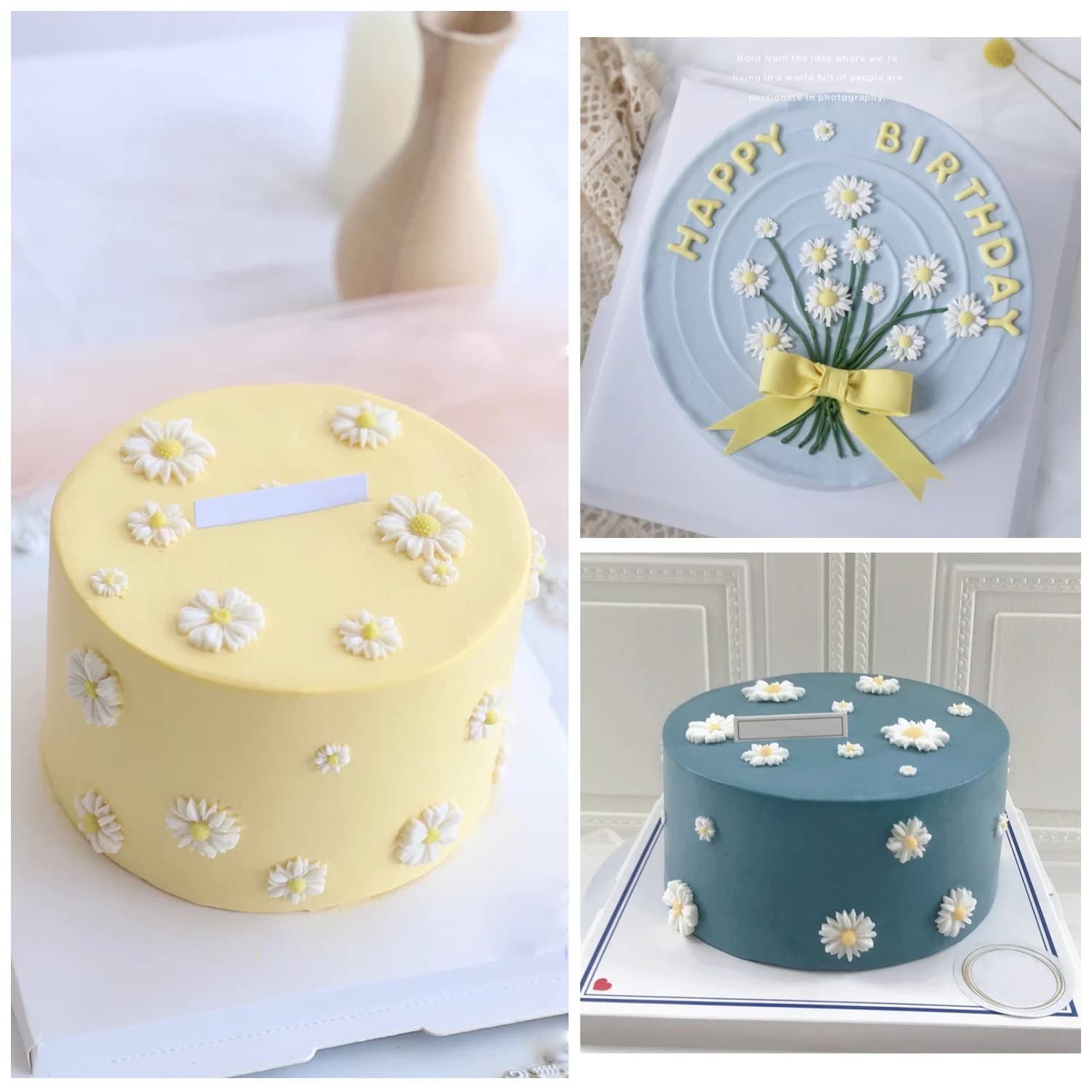 Mujiang Daisy Chrysanthemum Flower Silicone Fondant Molds For Cake Decorating Chocolate Candy Clay Gum Paste Set Of 4