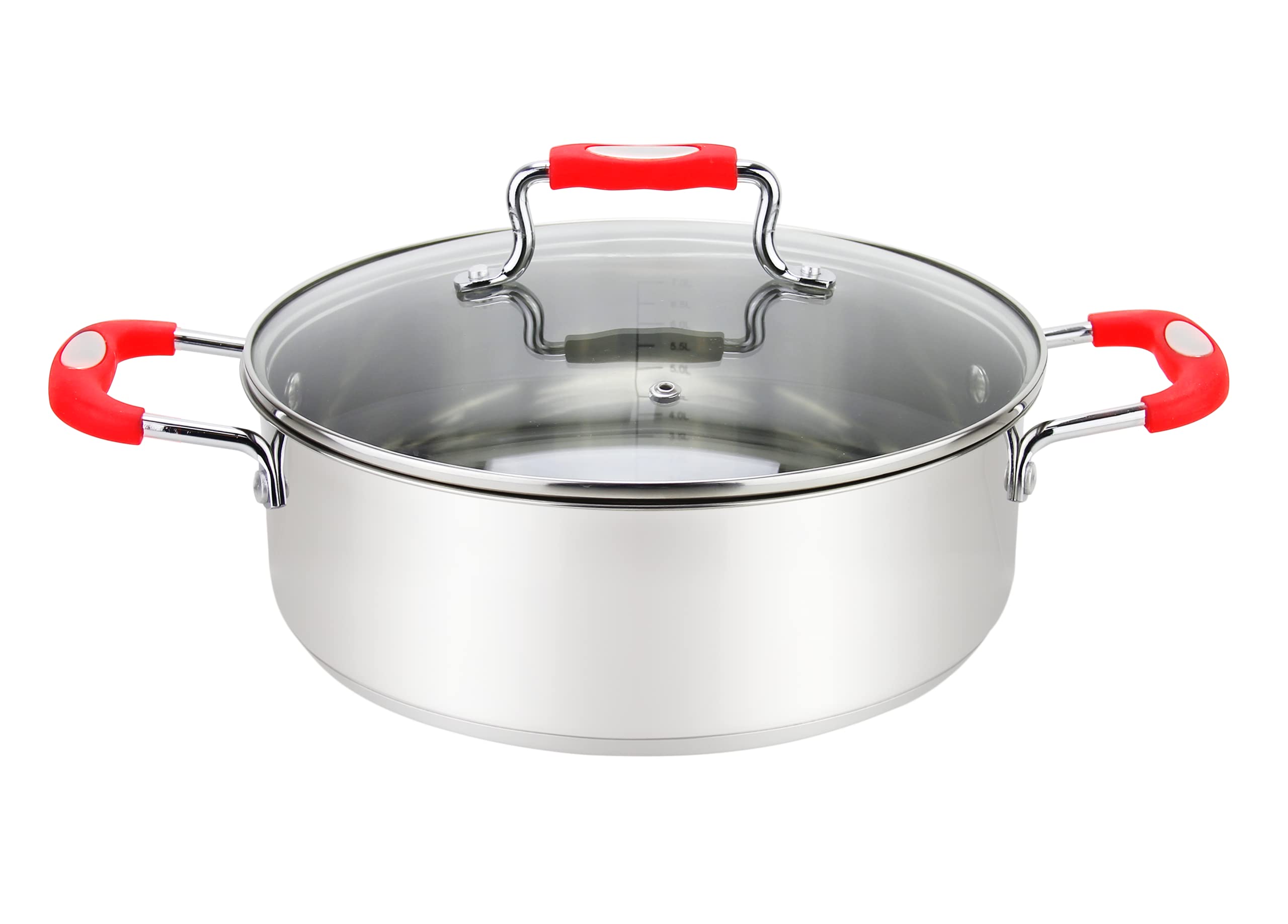 Millvado Casserole Pot, Large Stainless Steel Dutch Oven, 12.6 Quart Boiling Pot For Soup, Spaghetti, Braising, Induction Compat