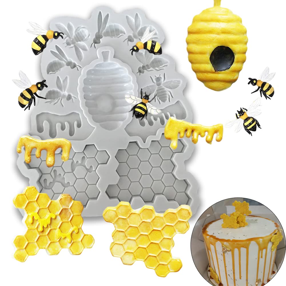 Cestony 12 Cavity Honeybee Honeycomb Bee Silicone Molds For Diy Cake Fondant Biscuit Cookies Soap Sugar Pudding Chocolate Hard C