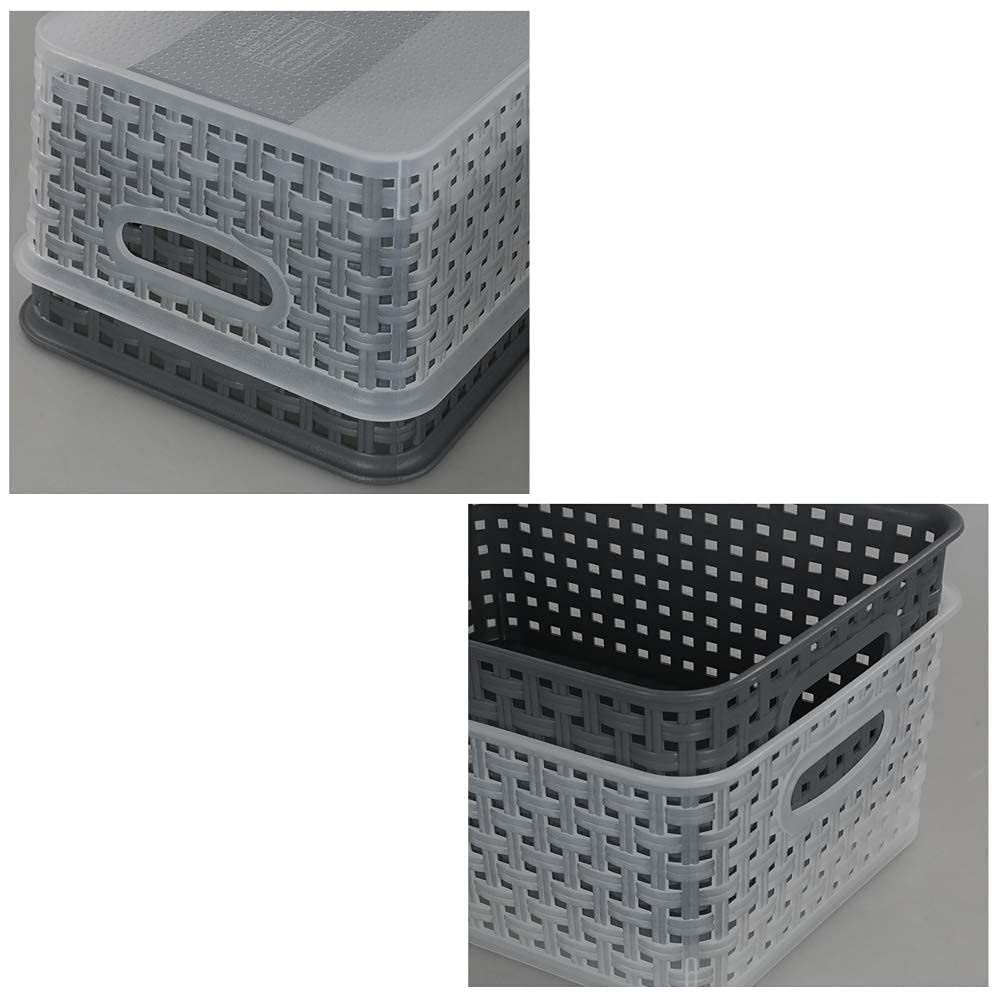 Annkkyus 6-Pack Small Weave Basket Bins, Plastic Basket For Storage