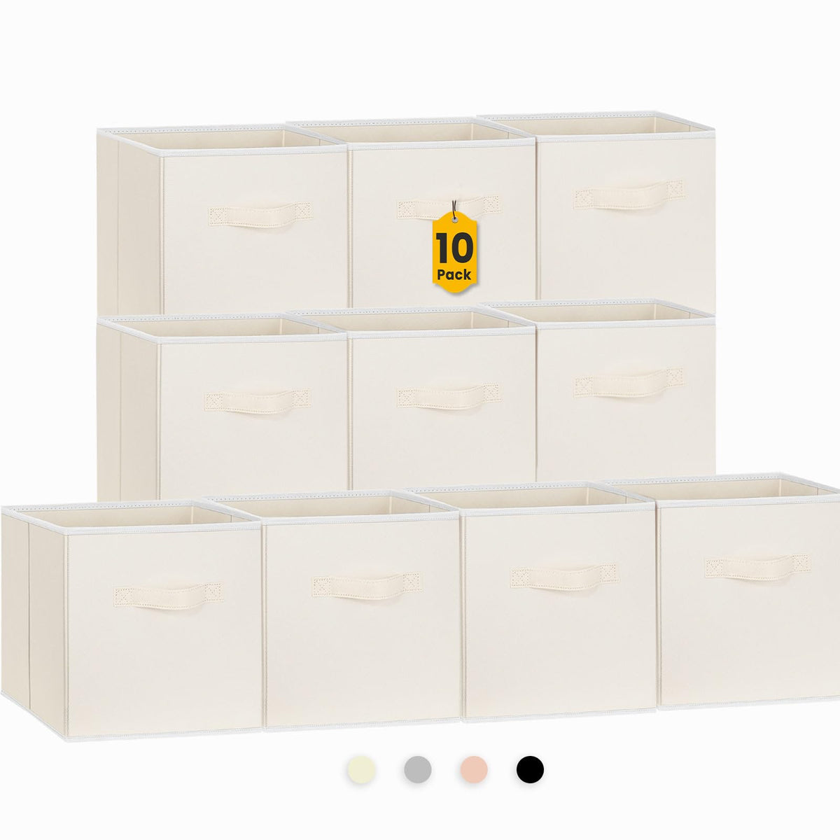 Criusia Storage Cubes, 11 Inch Clothes Storage Bins With Dual Handles (10 Pack), Fabric Collapsible Storage Bins For Shelves Clo