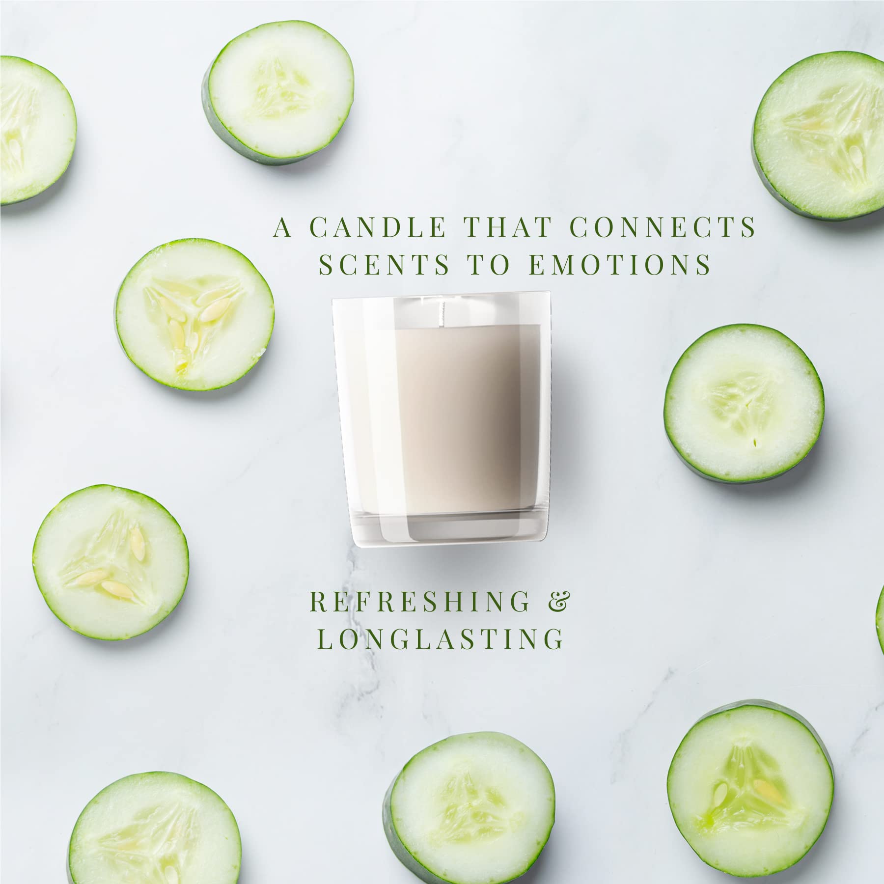 House of Aroma Cucumber Melon Scented Glass Candle Made of Beeswax, Paraffin Wax & Aromatic Oils, Burns Up to 10-12 Hours| Fragr