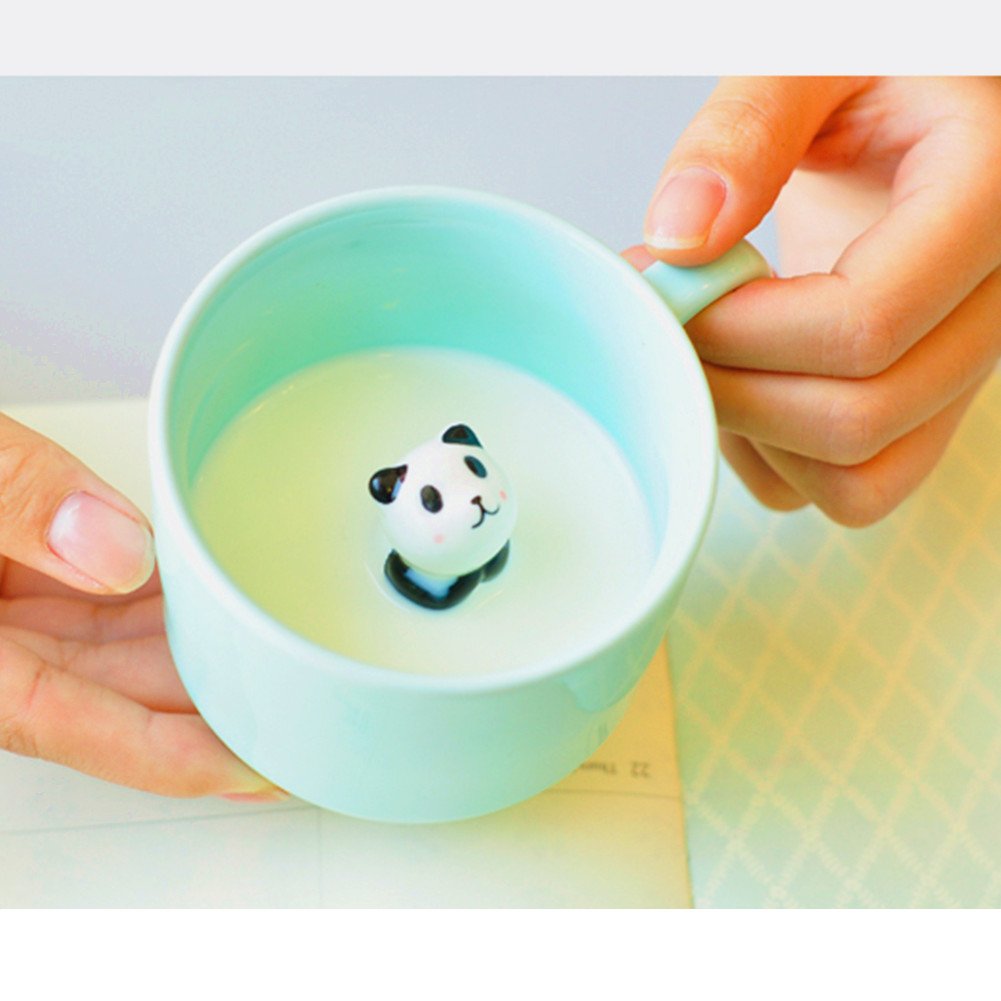 Zah 3D Coffee Mug Cute Animal Inside Cup Cartoon Ceramics Figurine Teacup For Boys Girls Kids - Party Office Morning Mugs For Te
