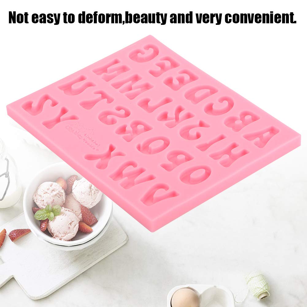 Haosie Silicone Candy Mold, Mini 4.9  4.1In Pink Letter Mold, Alphabet Baking Cake Decoration For Handmade Chocolate Candy(Pleas