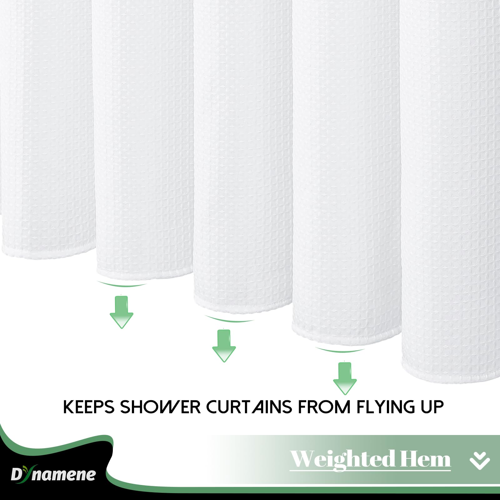 Dynamene 78 Inch Long Shower Curtain, Tall Waffle Fabric Shower Curtains For Bathroom, Hotel Waterproof Cloth Shower Curtain Lin