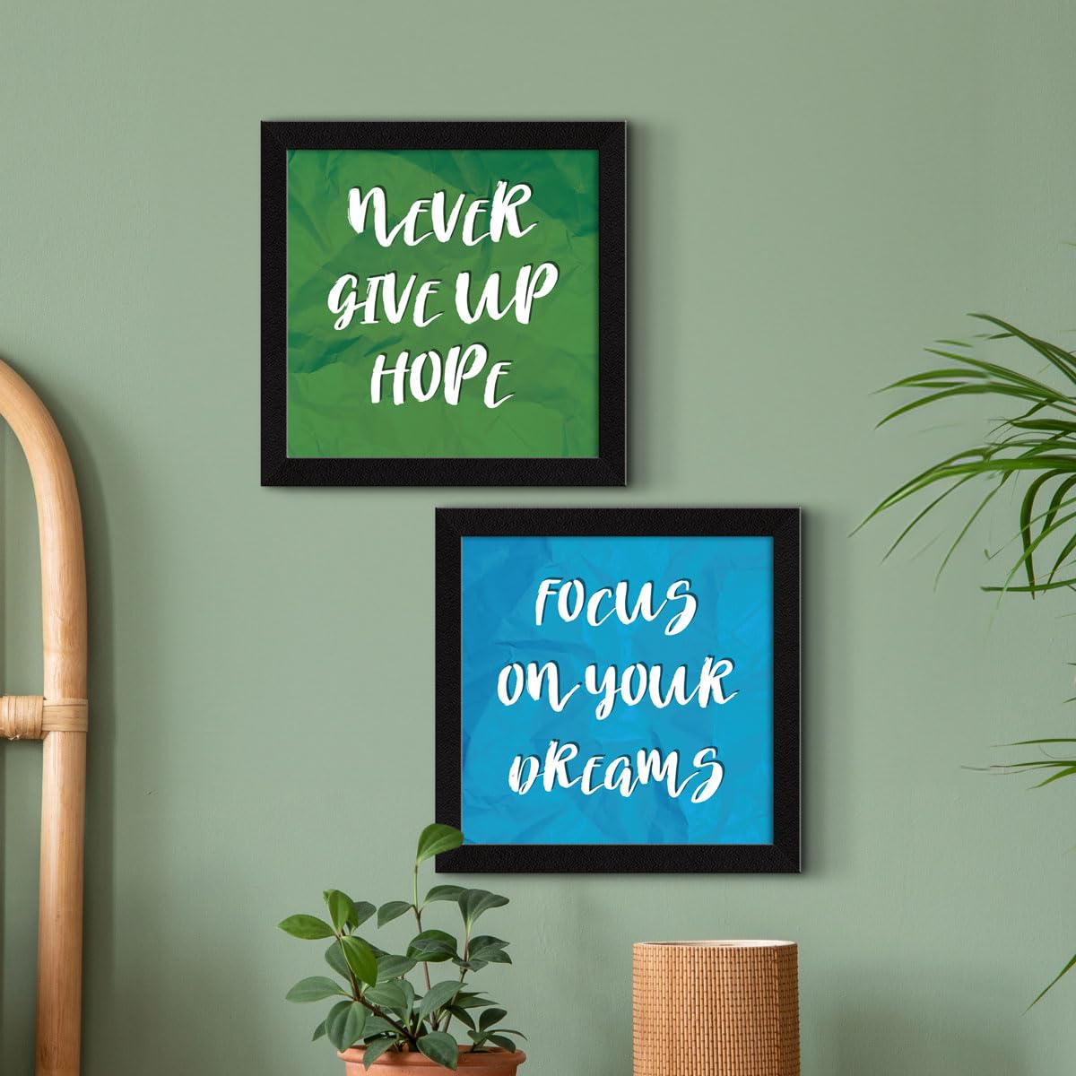 ArtX Paper Motivational Wall Frames Quotes Wall Art Painting, Framed Paintings For Home Office Decor, 20 X 20 inches (Combined),