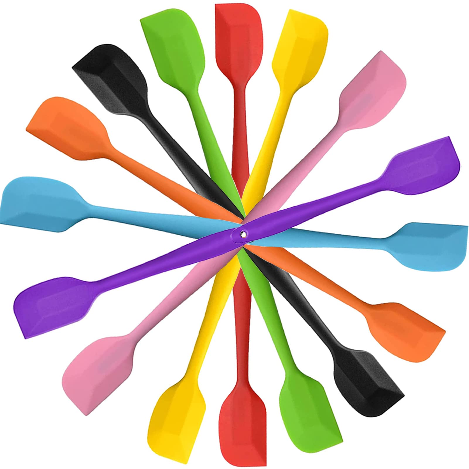 16 Pieces Silicone Spatula, 8.3 Inch Small Spatulas Heat-Resistant Non-Stick With Stainless Steel Core For Cake Cream Cooking Ga