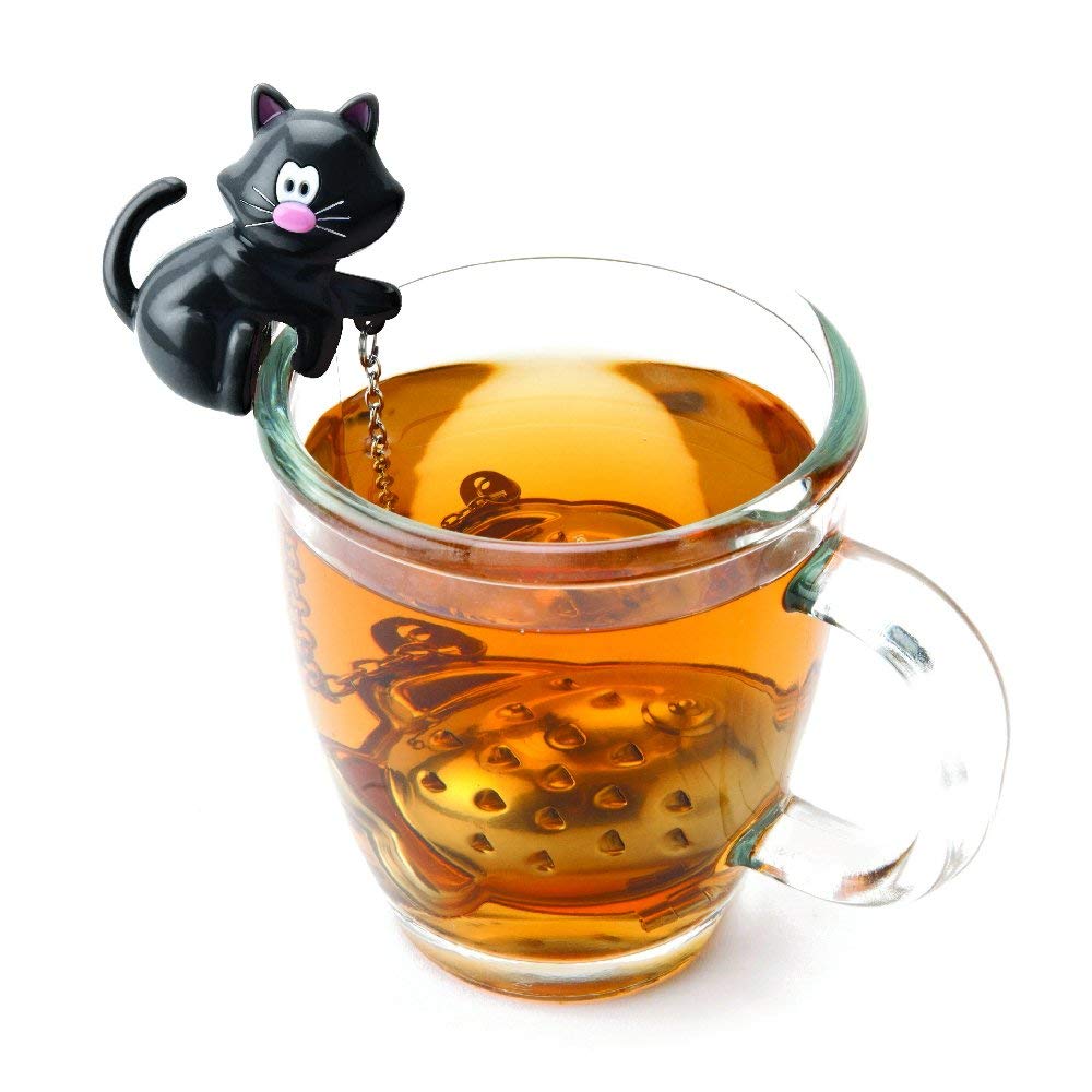 Joie Cat Tea Infuser, Meow, Assorted Black & White