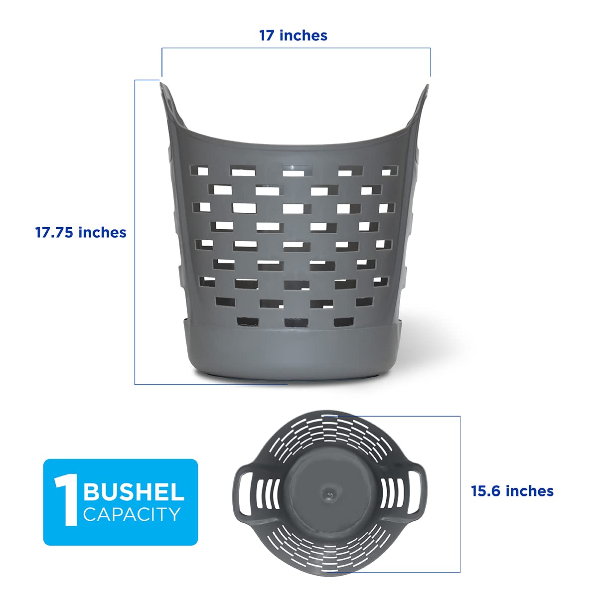 Clorox Flexible Laundry Basket - Plastic Hamper For Clothes, Bedroom, And Storage - Portable Round Bin With Carry Handles, 1 Bus