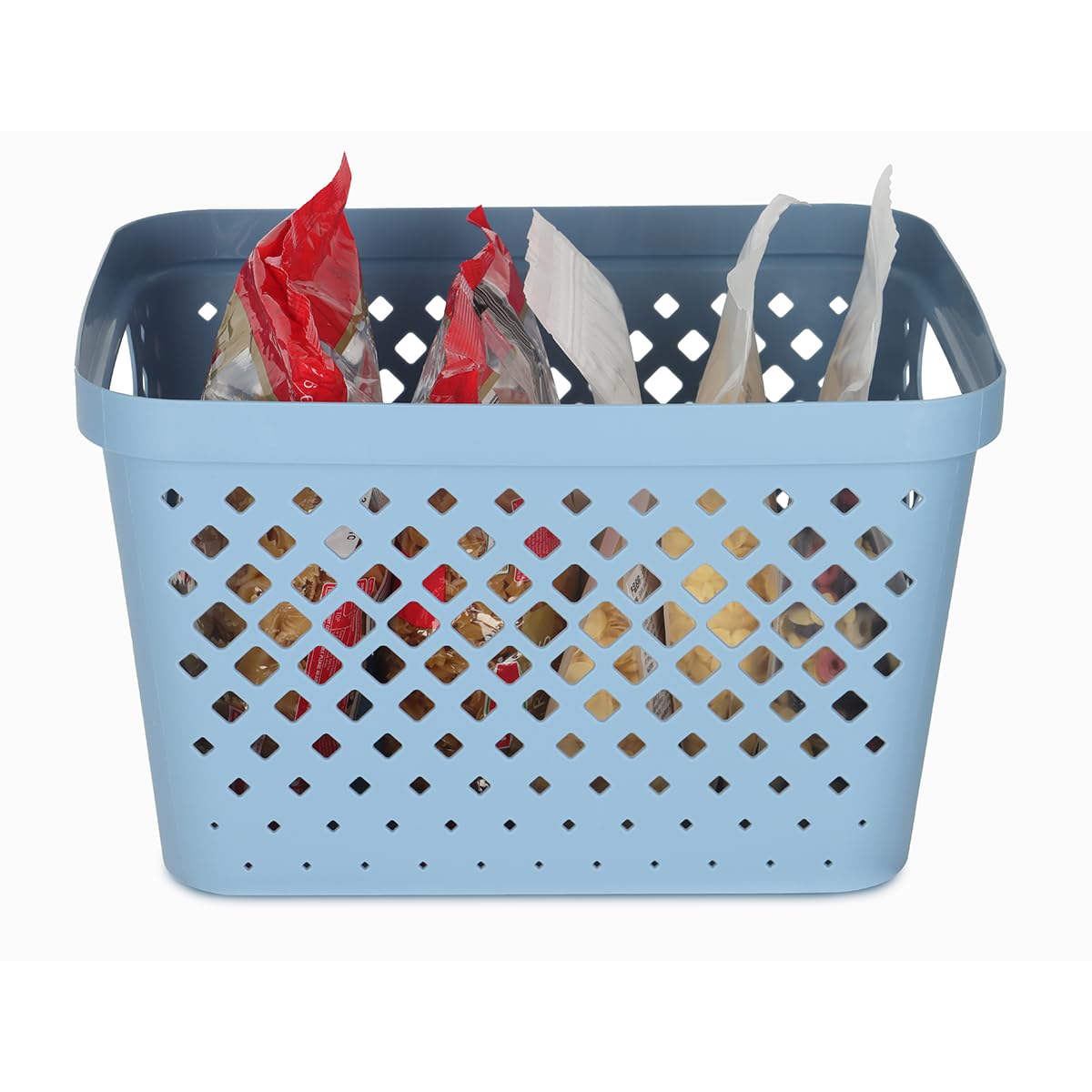 Glad Plastic Storage Basket Set, Value Pack Of 6 | Open Storage Bins For Shelves, Bathroom, Pantry, Closet | Nesting Organizer B