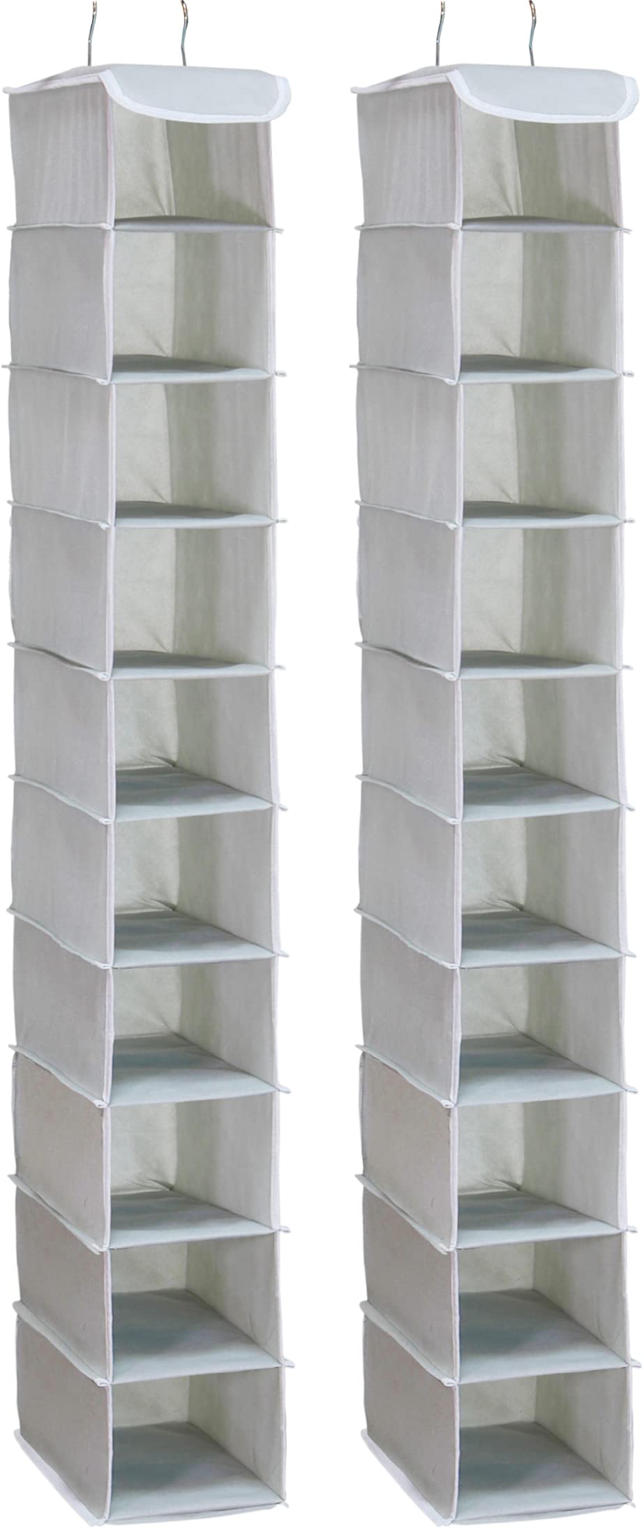 Simple Houseware 2 Pack 10 Shelves Hanging Organizer, Grey