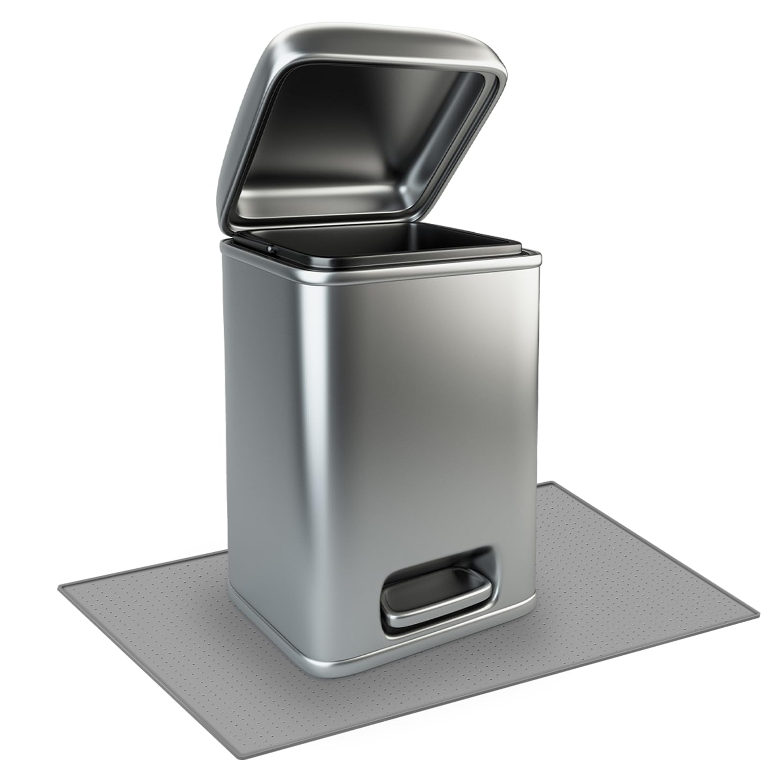 Tinideya Waterproof Trash Can Mat With Raised Edge Non Slip Under Garbage Can Mat Trash Can Pads Protective Silicone Rubber Tray