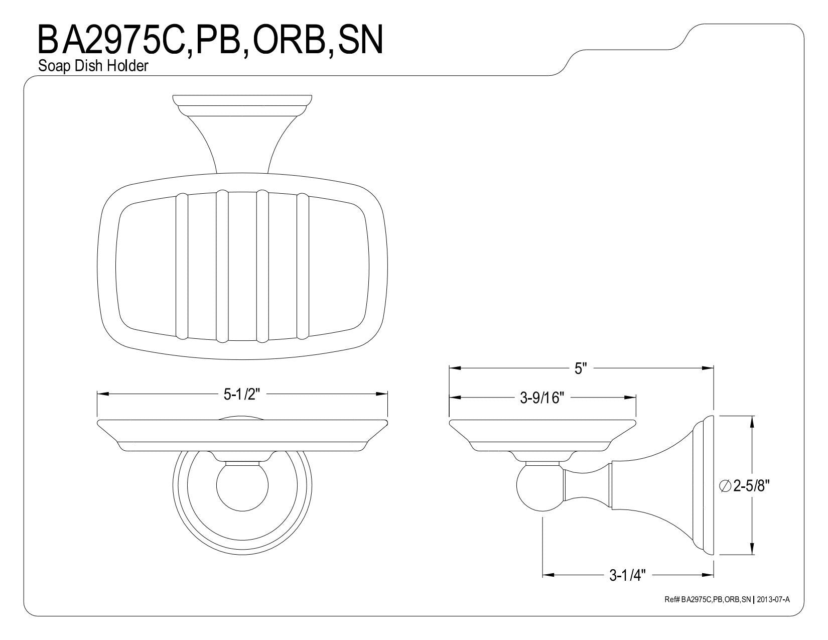 Kingston Brass BA2975C Governor Wall-Mount Soap Dish  Polished Chrome