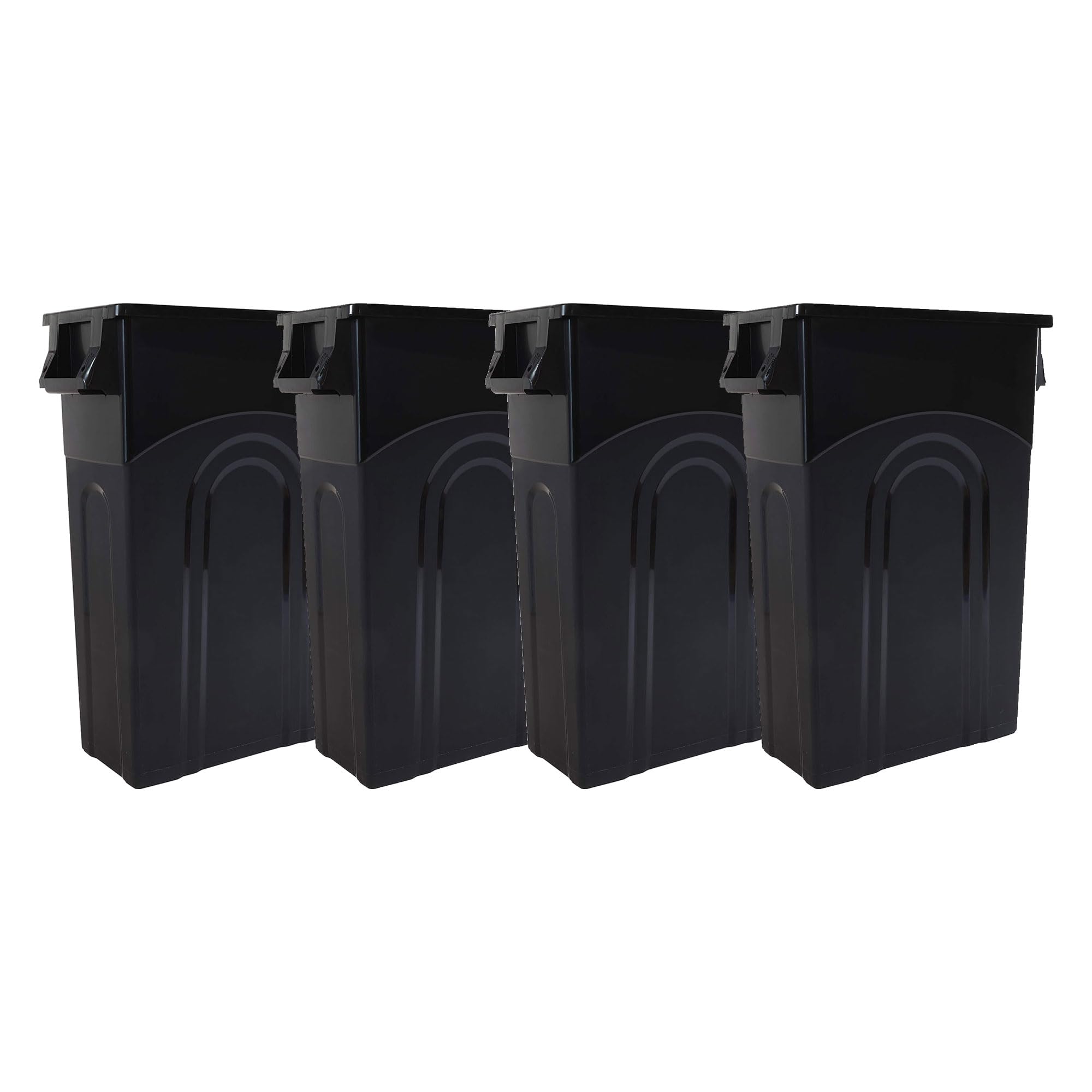 United Solutions Highboy Waste Container, 23 Gallon, Space Saving Slim Profile and Easy Trash Bag Removal, Indoor or Outdoor Use