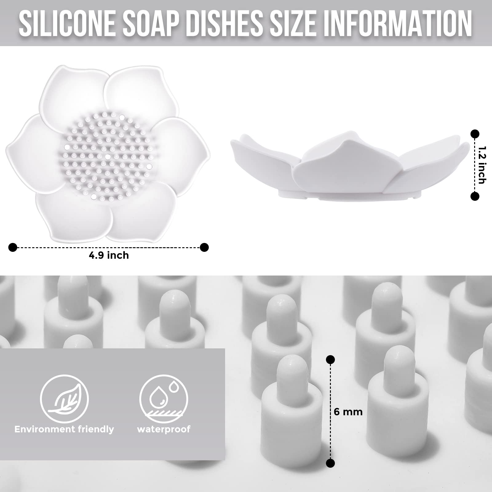 Lotus Shower Steamer Tray, Silicone Soap Dish, 4 Pack Lotus Flower Shape Shower Steamer Tray Small Self Draining Bar Soap Holder