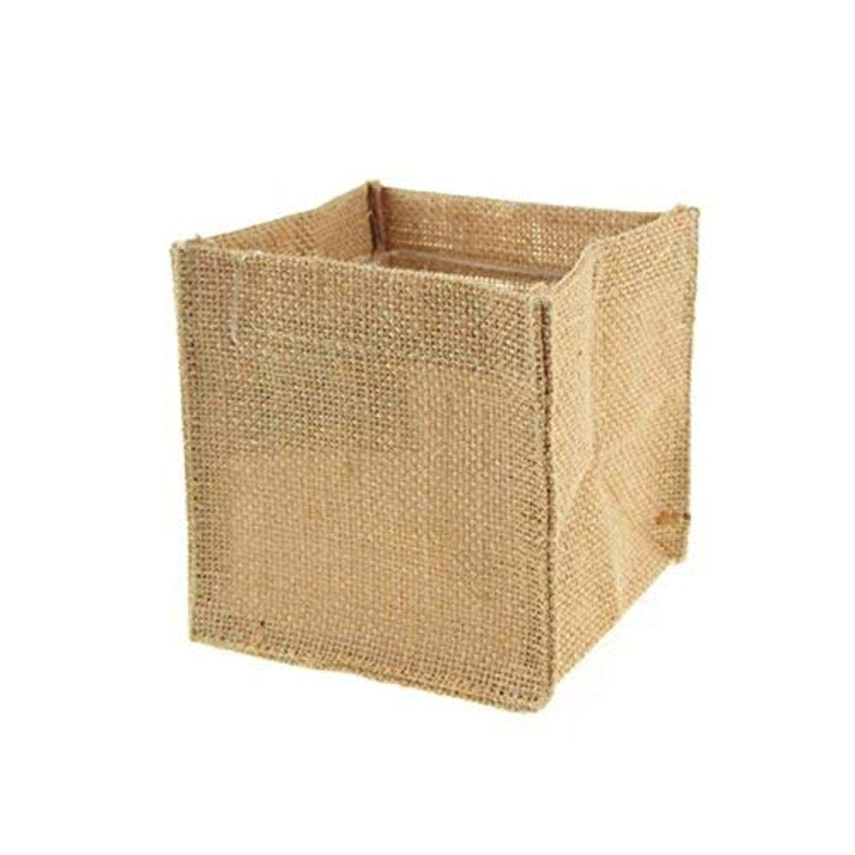 Firefly Imports Burlap Cube Square Vase Holder, 5-inch x 5-inch
