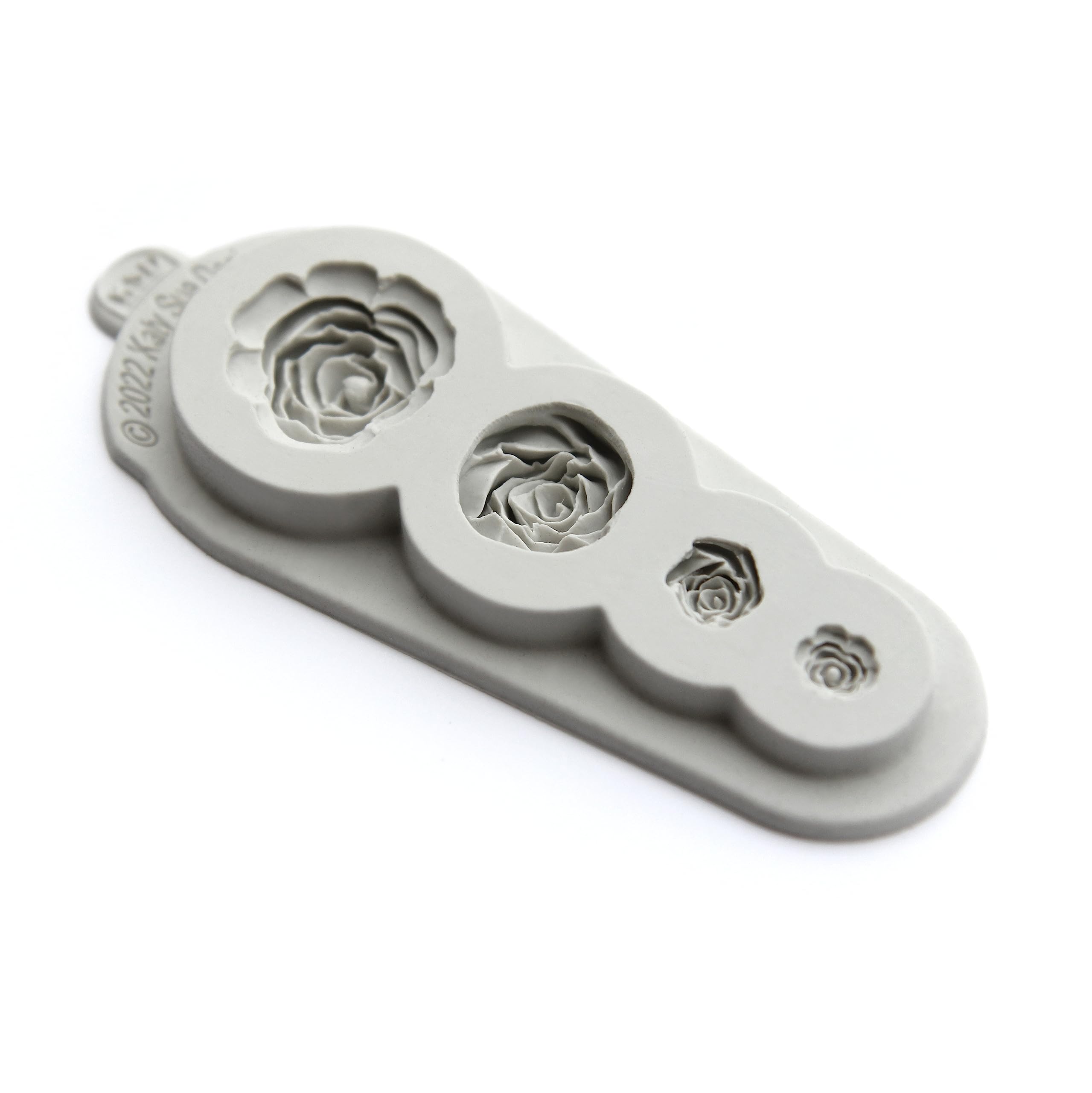 Katy Sue 4 In 1 Roses Silicone Mold For Cake Decorating & Crafts - Makes 4 Roses - Largest Rose 1.2 X 1.2 Inch, Smallest Rose 0.