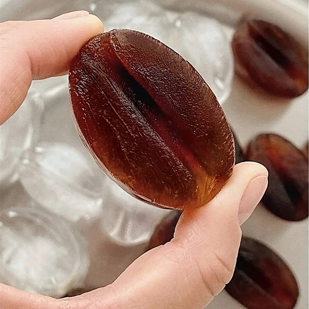 2 Pcs 8 Cavities 3D Coffee Bean Silicone Ice Cube Mold Beans Mould Candy Fondant Mousse Cake Milk Chocolate Dessert Soap Wax Mol