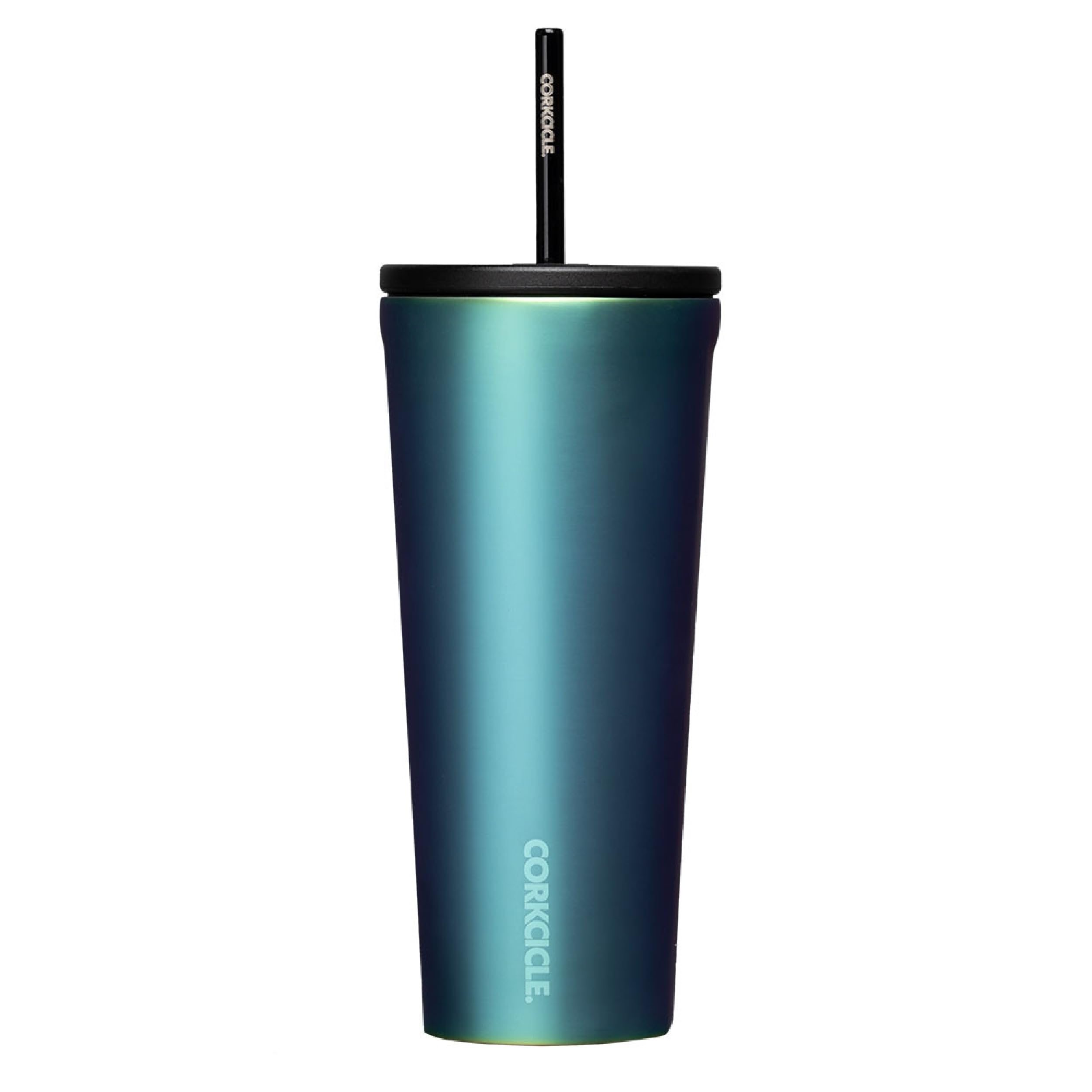 Corkcicle Cold Cup Insulated Tumbler with Lid and Straw, Dragonfly, 24 oz - Reusable Water Bottle Keeps Beverages Cold for 12hrs