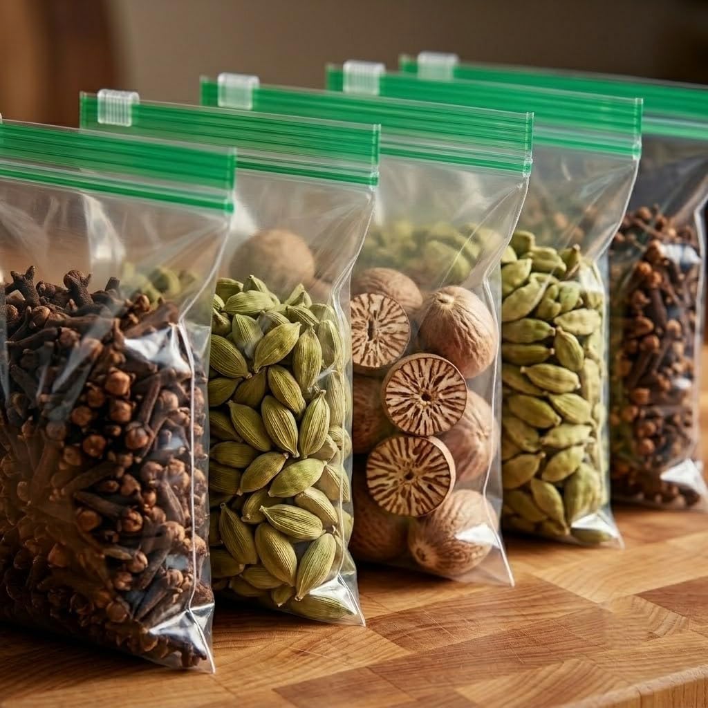 Reusable Zipper Storage Bags, Clear, Leakproof, Stand Up, 5 Count, For Fridge, Freezer And Pantry Organisation, Dried Fruit, Nut