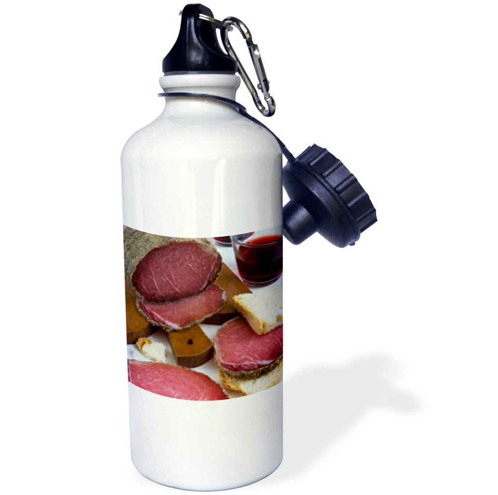 3dRose Lonza, Pork loin, cured ham, Tuscan cuisine, Italy LI11 NTO0048 Nico Tondini Sports Water Bottle, 21 oz, White