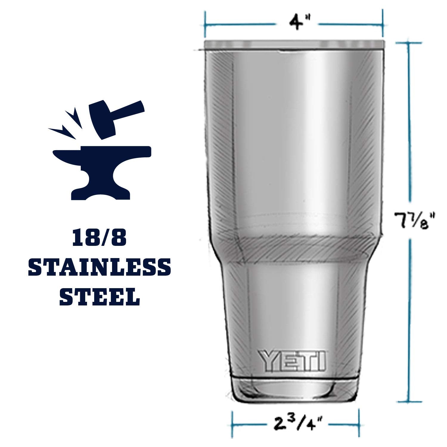 Yeti Rambler 30 Oz Stainless Steel Vacuum Insulated Tumbler W/Magslider Lid, Black