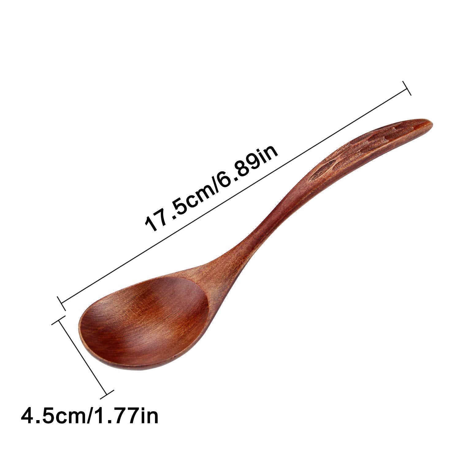 Iqcwood Wooden Soup Spoons, Magic Spoon, Wooden Spoons For Eating, 6 Pieces 6.8 Inch Asian Soup Spoon, Magic Spoon For Salad Des