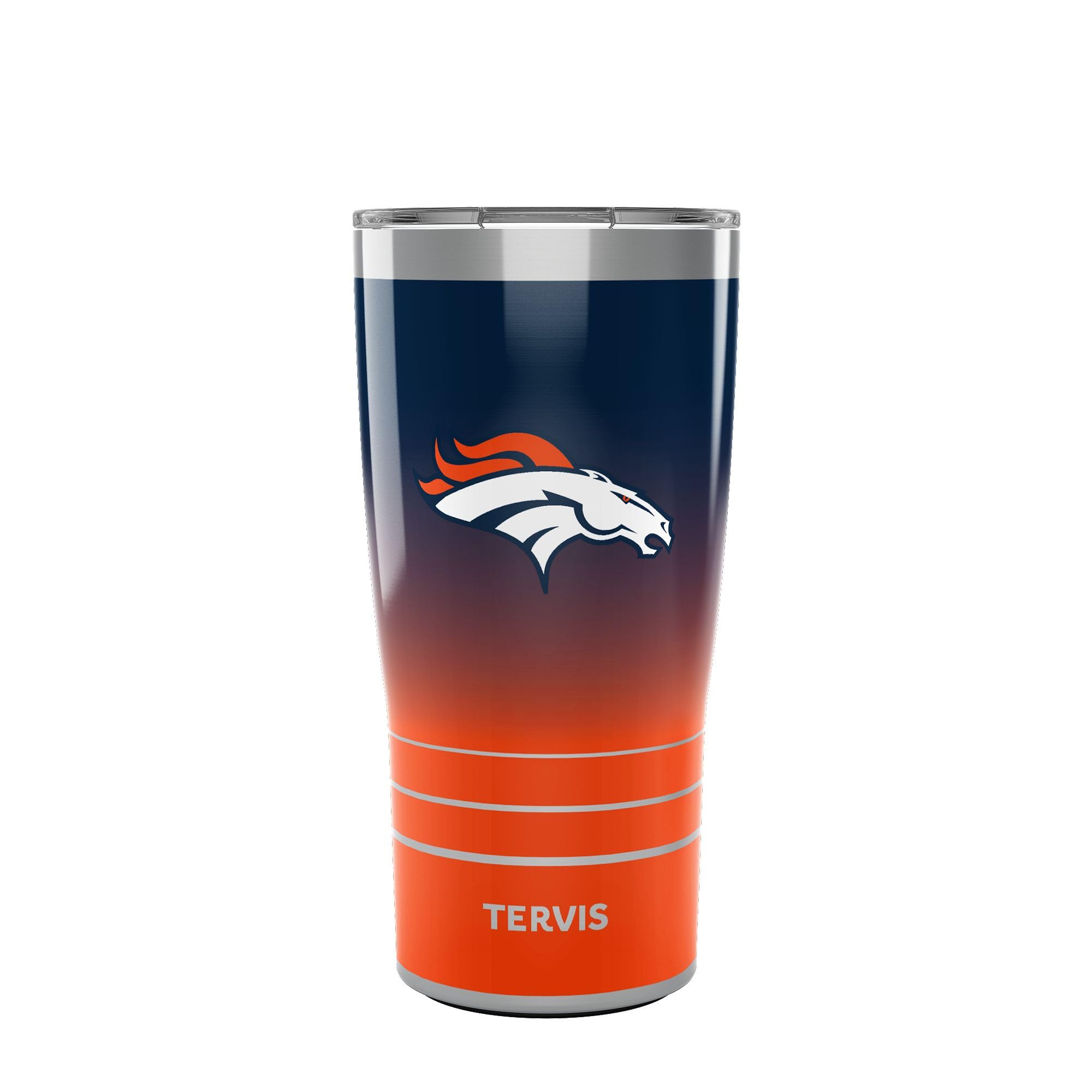 Tervis Traveler NFL Denver Broncos - Ombre Triple Insulated Tumbler Travel Cup Keeps Drinks Cold & Hot, 20oz, Stainless Steel