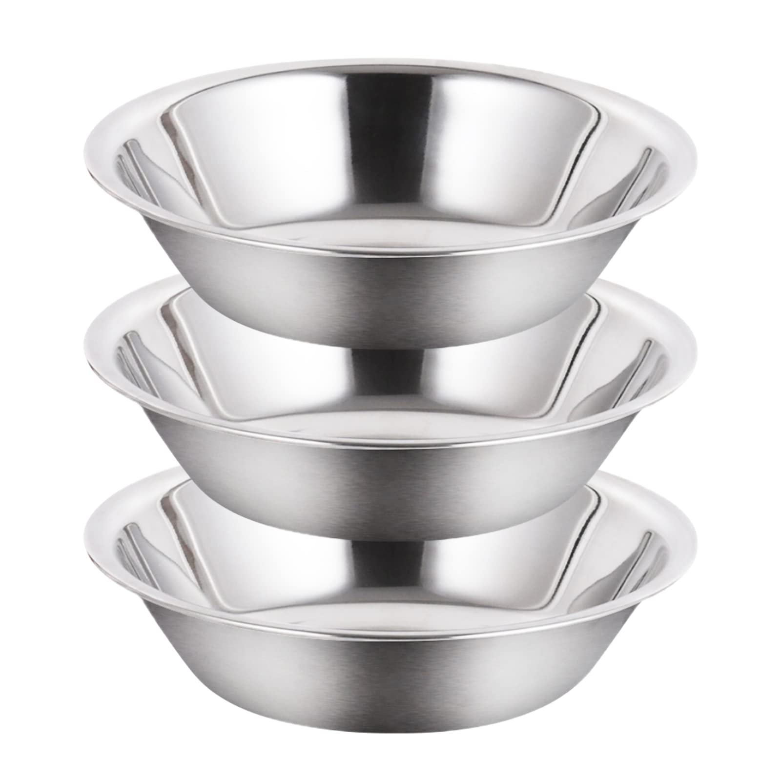 Heavy Duty Stainless Steel Mirror Finish Commercial Restaurant Mixing Bowl 3 Quart (Set Of 3)