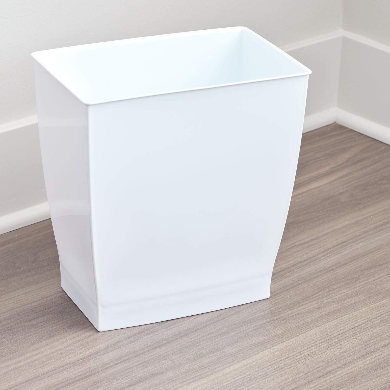 TRASH CAN MONO RECT WHT (Pack of 1)