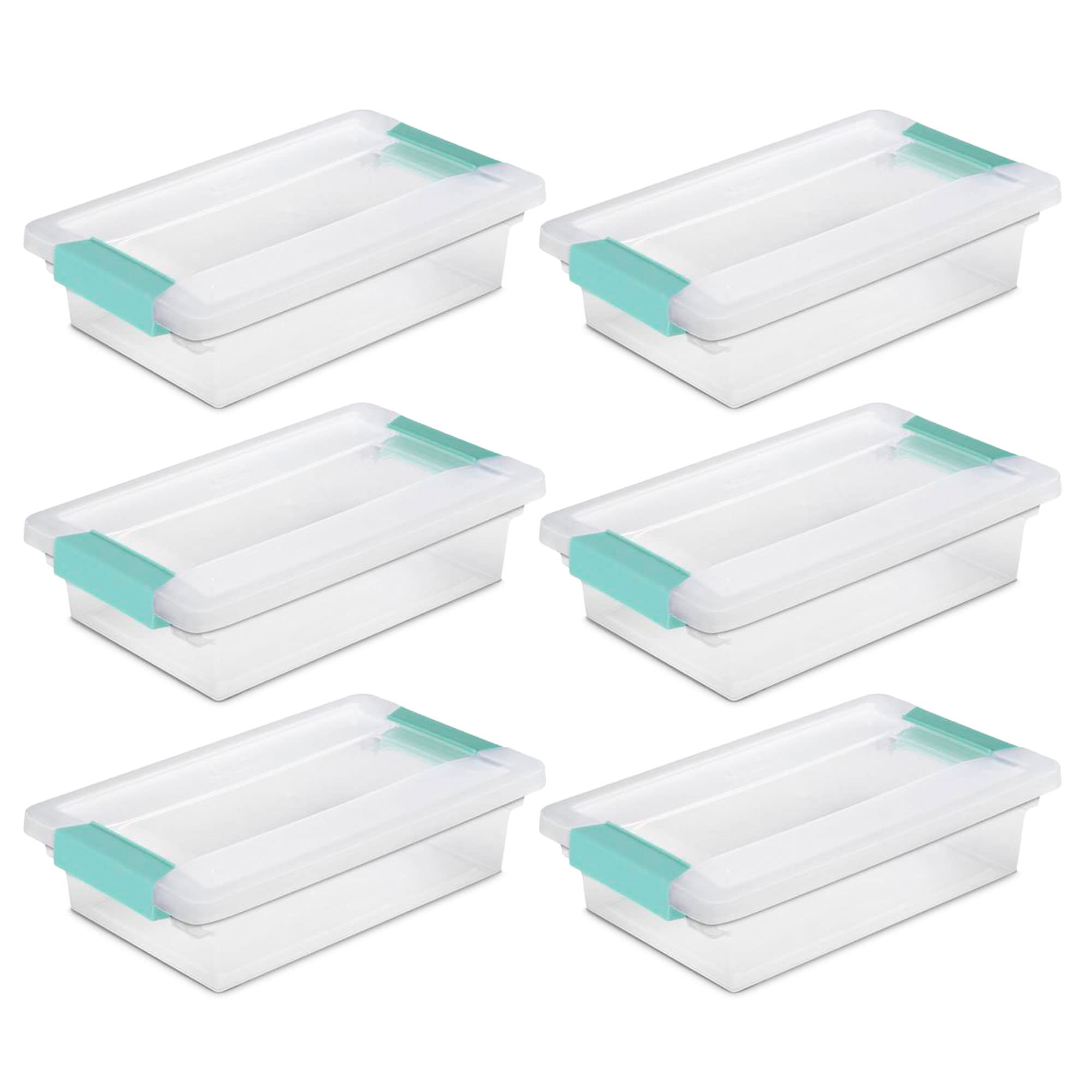 Sterilite Small Clip Box, Stackable Storage Bin with Latching Lid, Plastic Container to Organize Office, Crafts, Home, Clear Bas