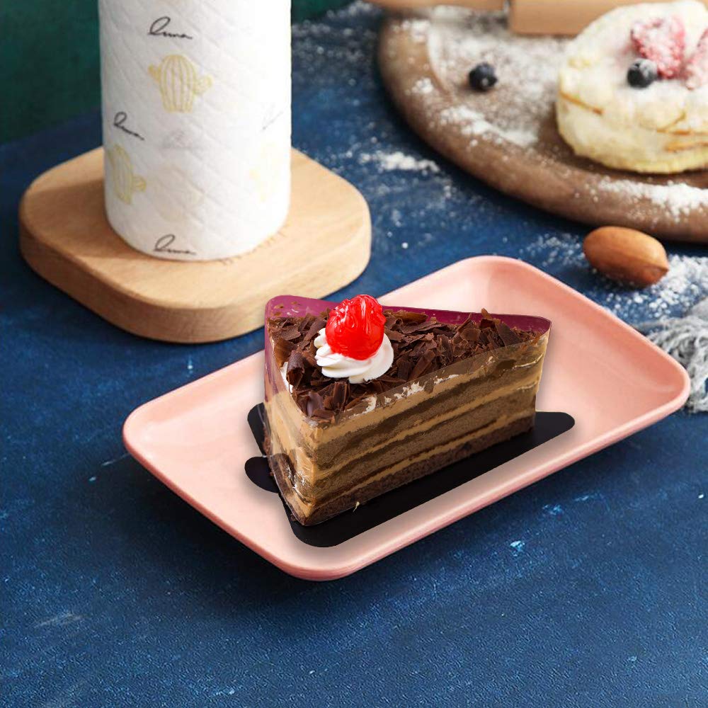 Roucerlin 4 Pack Unbreakable Wheat Straw Plates, Dishwasher Safe Durable Lightweight Cake Plate, Small Reusable Snack Plate For